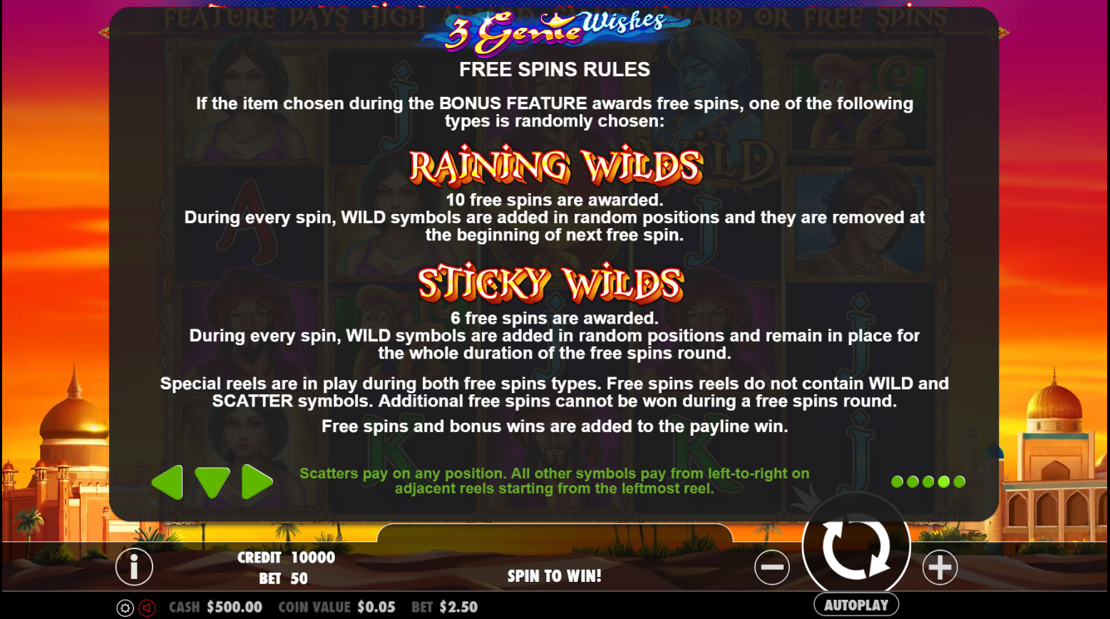 3 Genie Wishes - Game rules 2