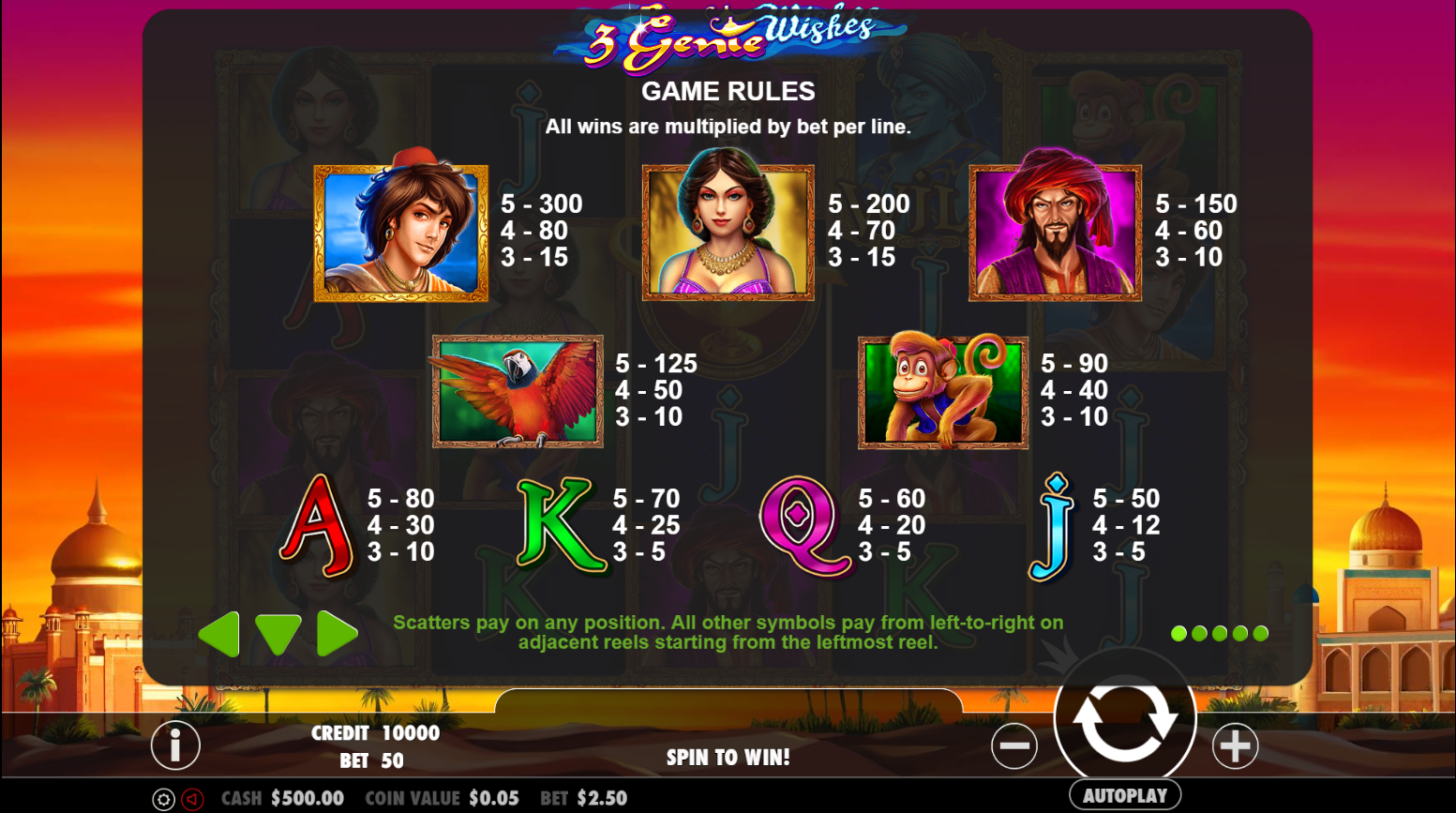 3 Genie Wishes - Game rules 3