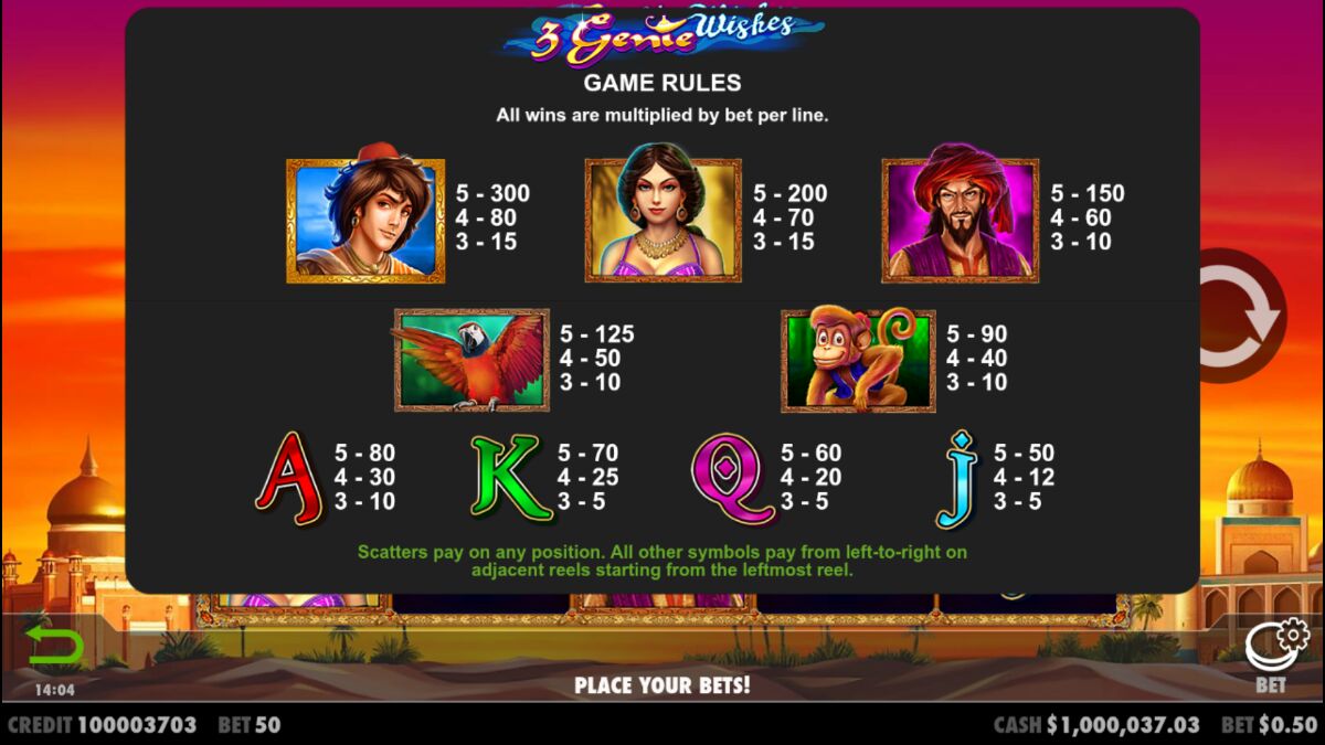3 Genie Wishes - Game rules 4