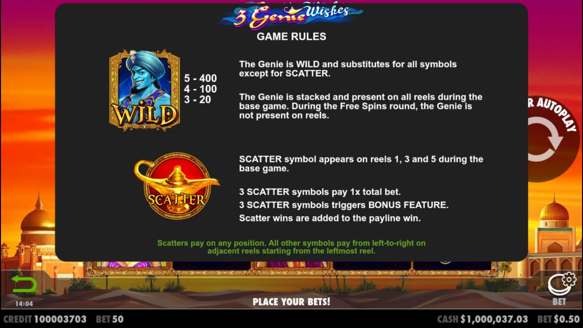 3 Genie Wishes - Game rules 5