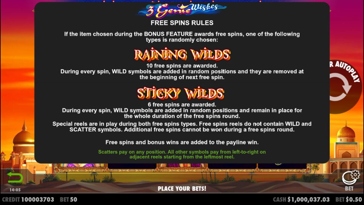 3 Genie Wishes - Game rules 6