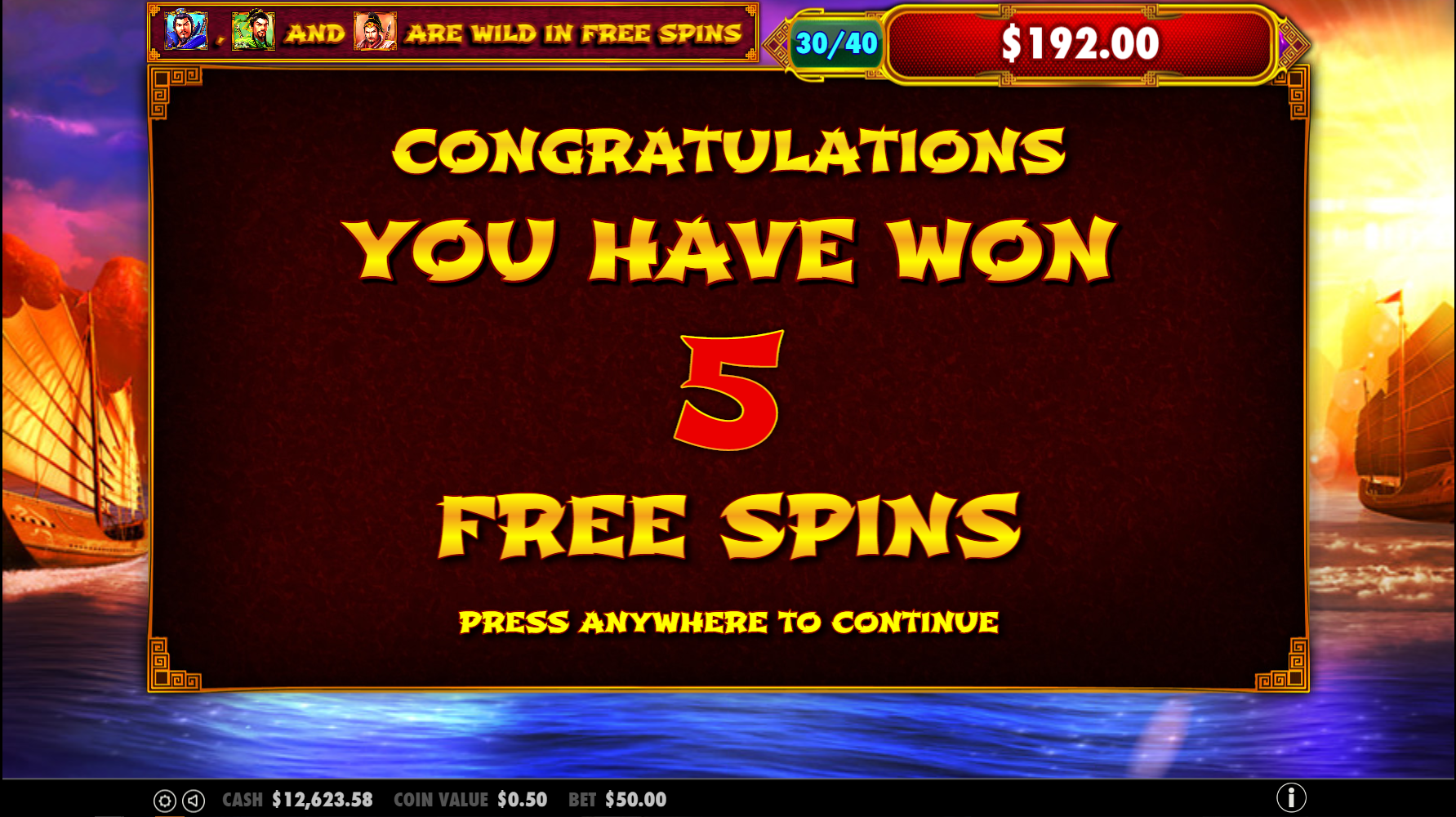 3 Kingdoms Battle of Red Cliffs - Free spins 6