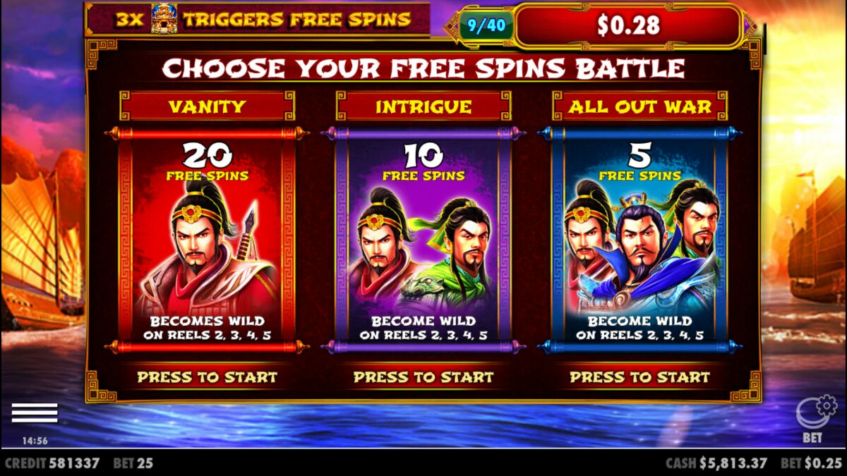 3 Kingdoms Battle of Red Cliffs - Free spins 10