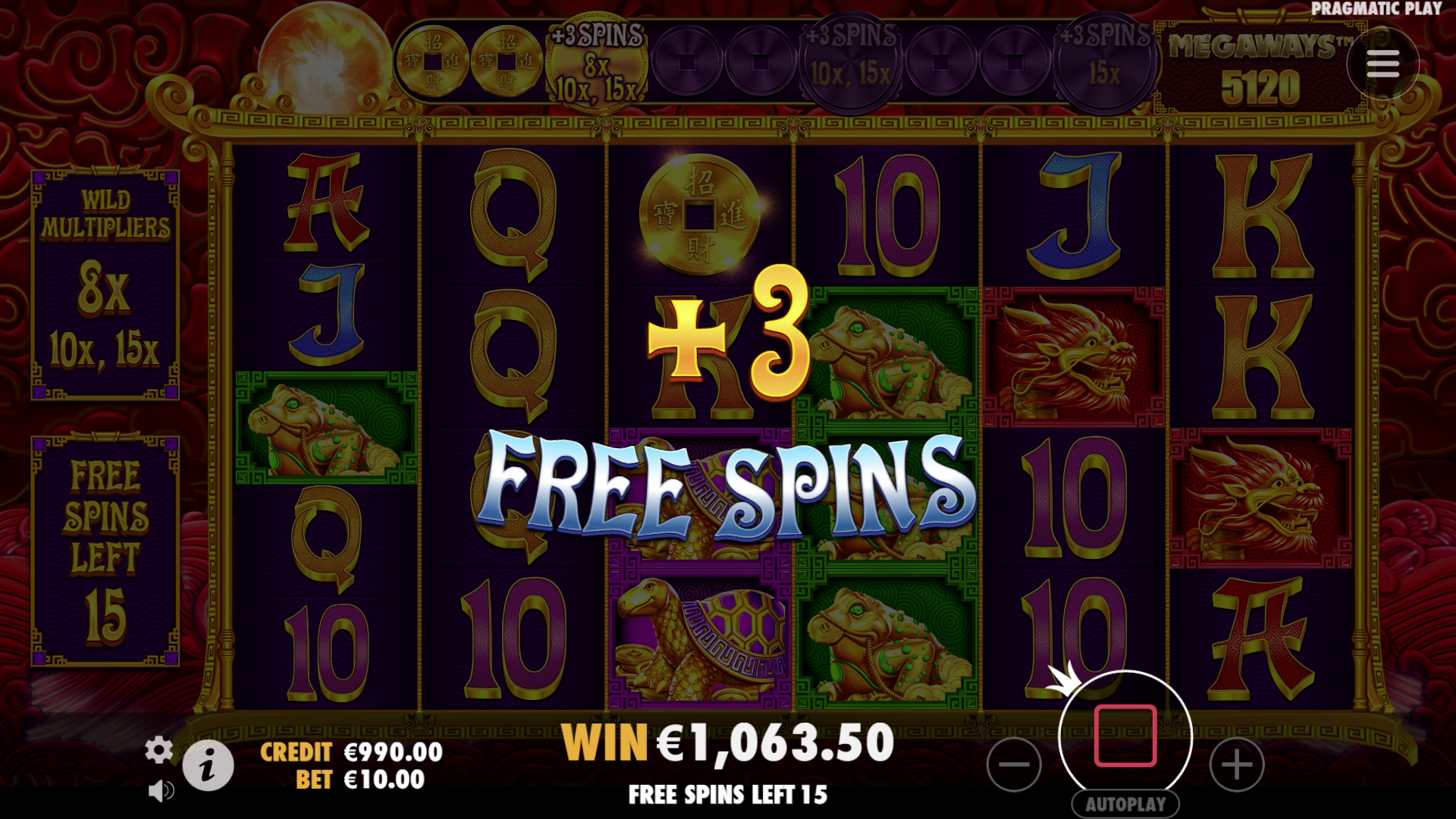 5 Lions Megaways 2 - Free spins 1