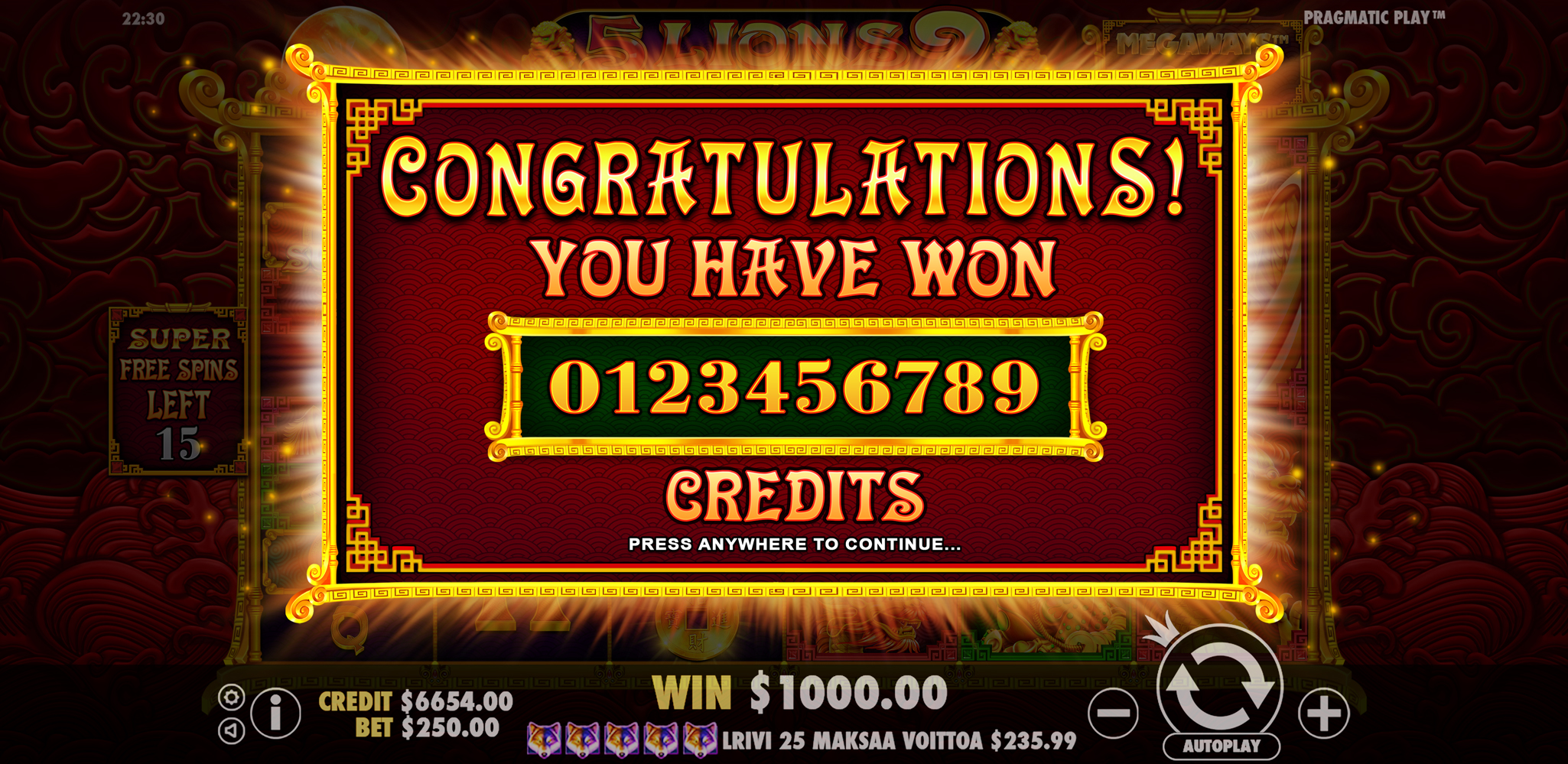 5 Lions Megaways 2 - Free spins 3
