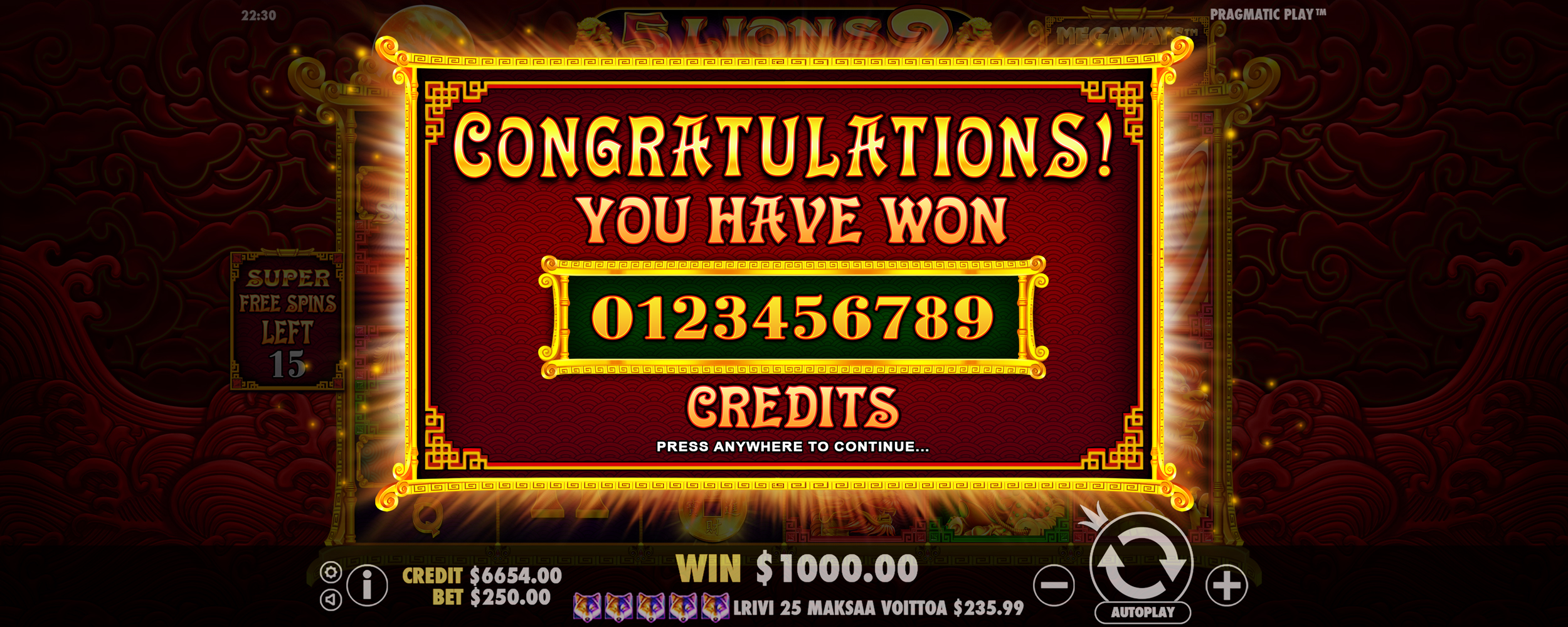 5 Lions Megaways 2 - Free spins 4