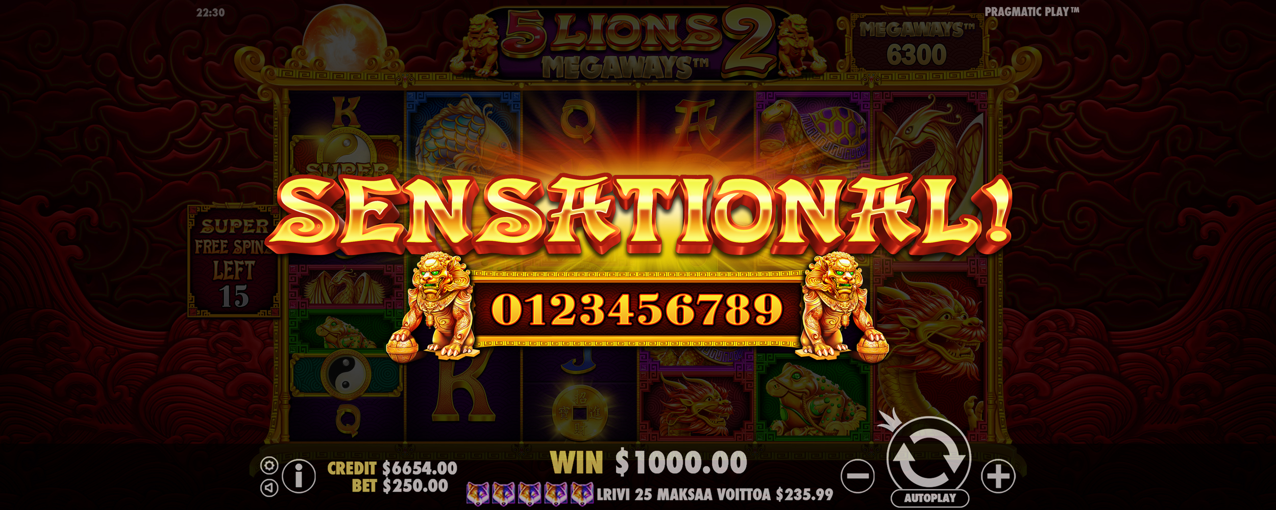 5 Lions Megaways 2 - Big win 10