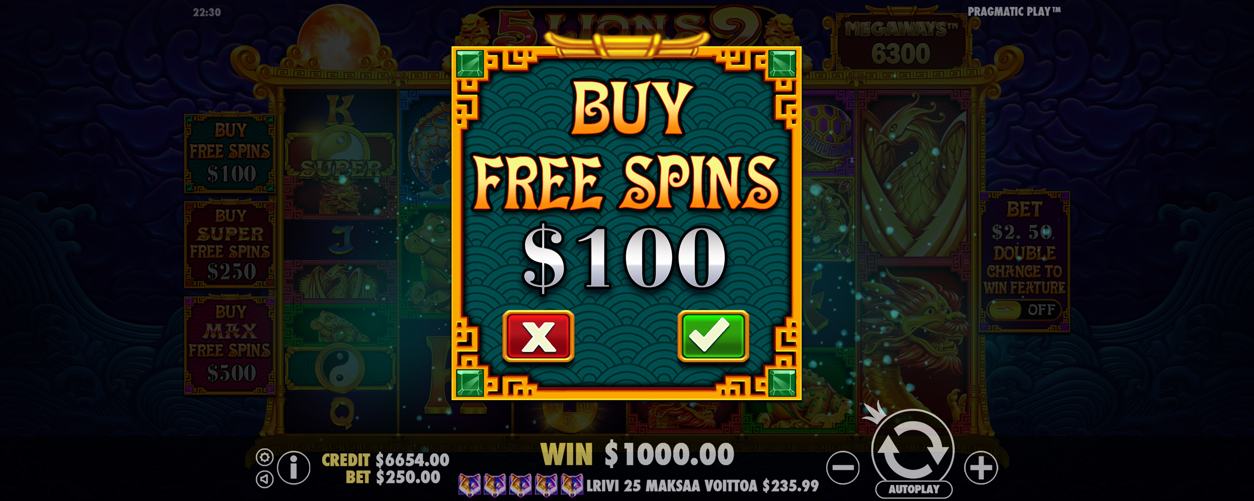 5 Lions Megaways 2 - Buy bonus 3