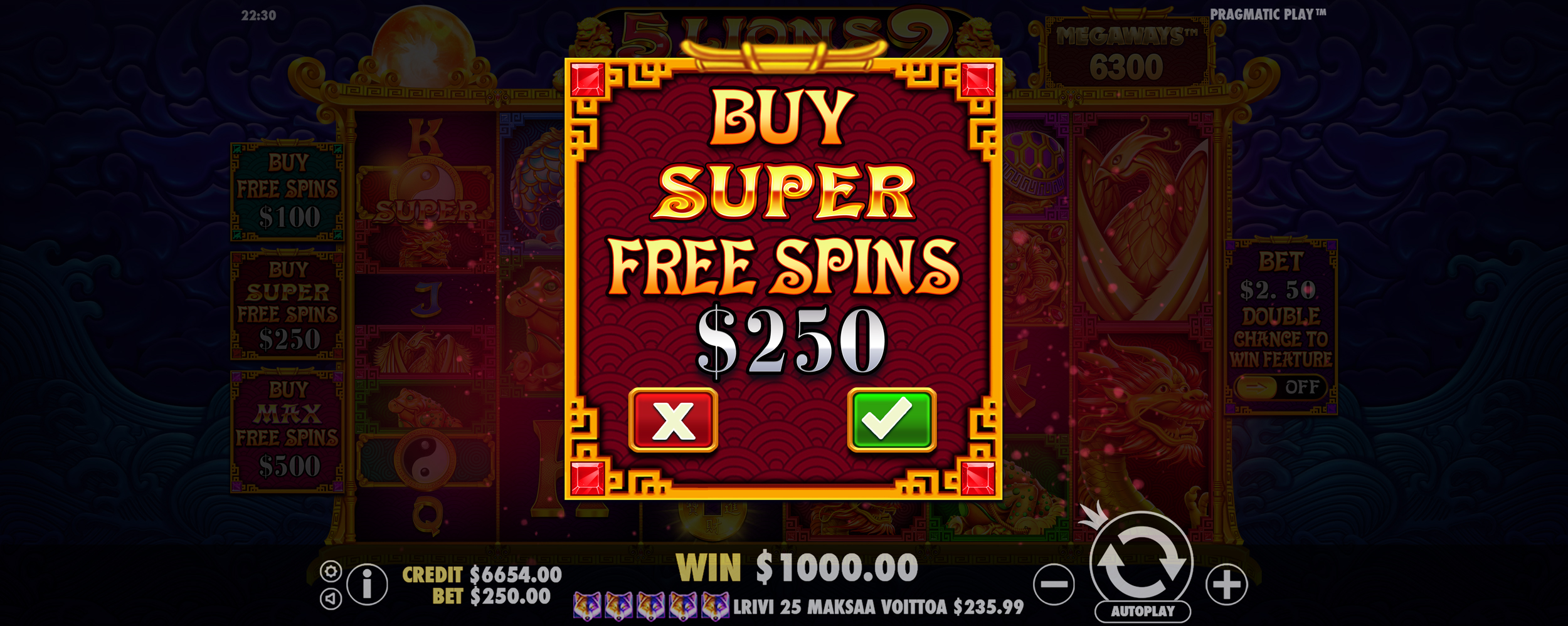 5 Lions Megaways 2 - Buy bonus 9