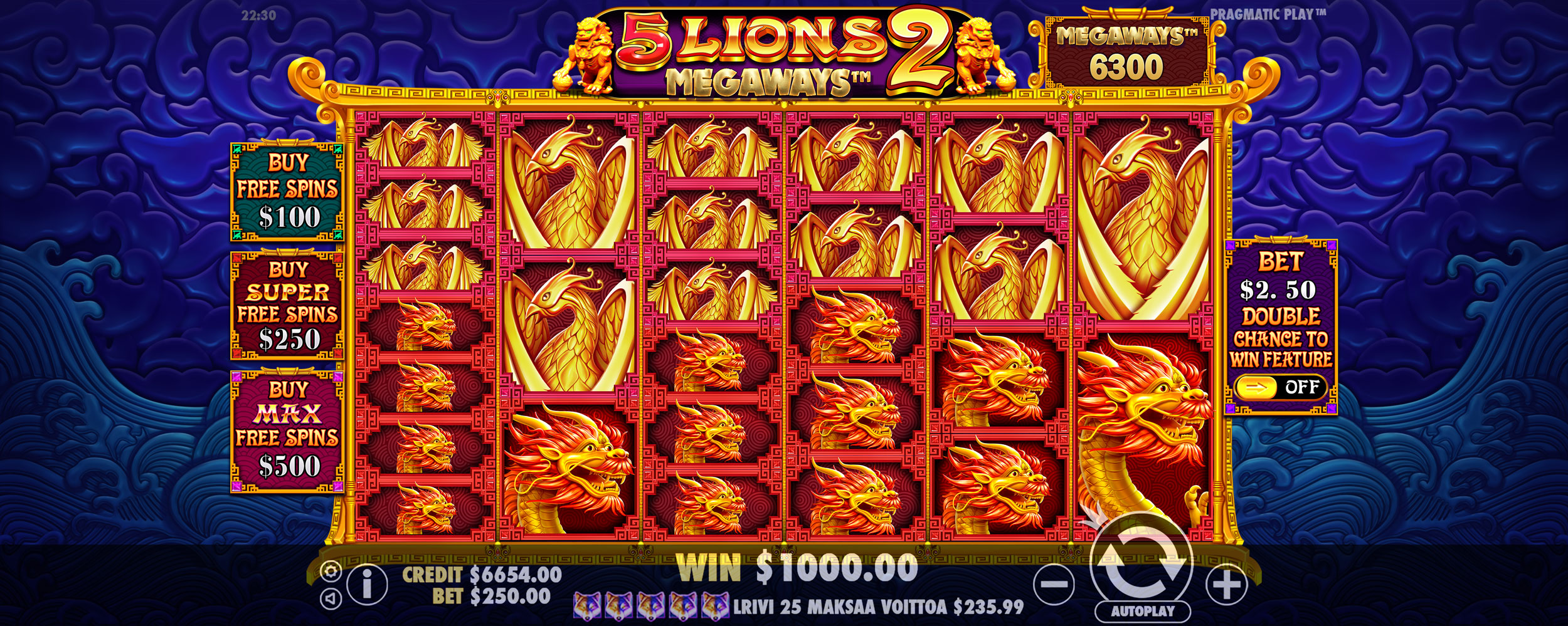 5 Lions Megaways 2 - Buy bonus 10