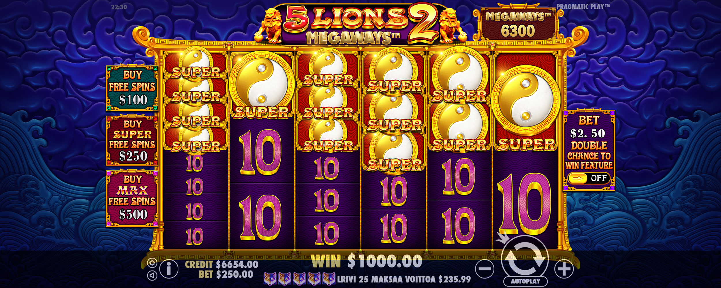 5 Lions Megaways 2 - Free spins 5