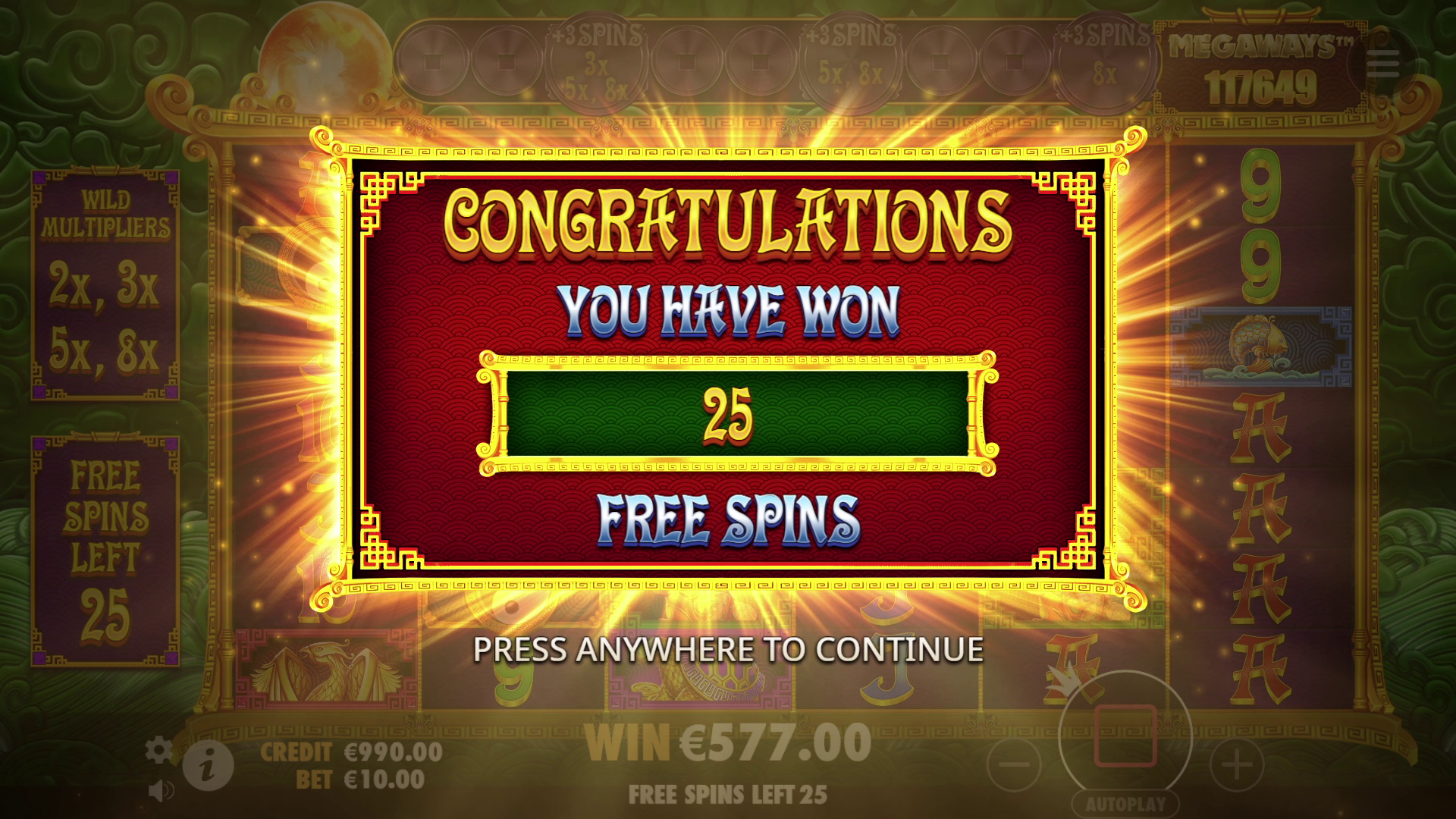 5 Lions Megaways 2 - Free spins 8