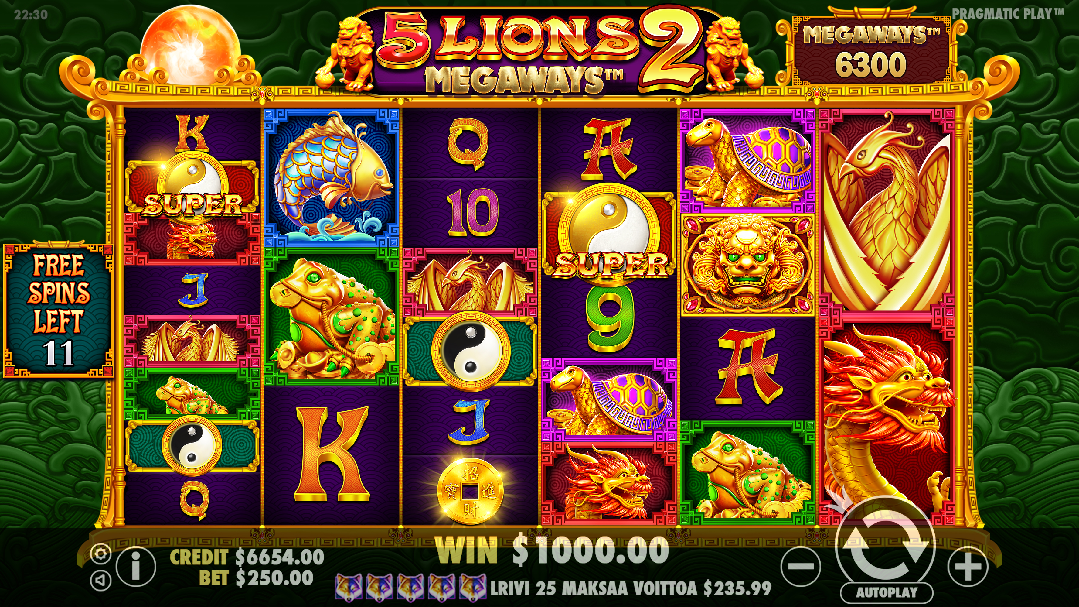 5 Lions Megaways 2 - Free spins 9