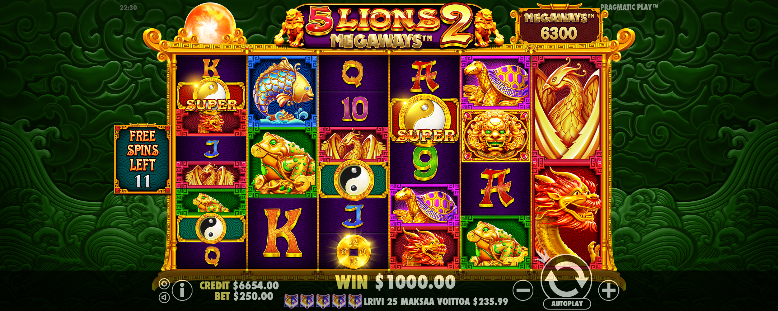 5 Lions Megaways 2 - Free spins 11