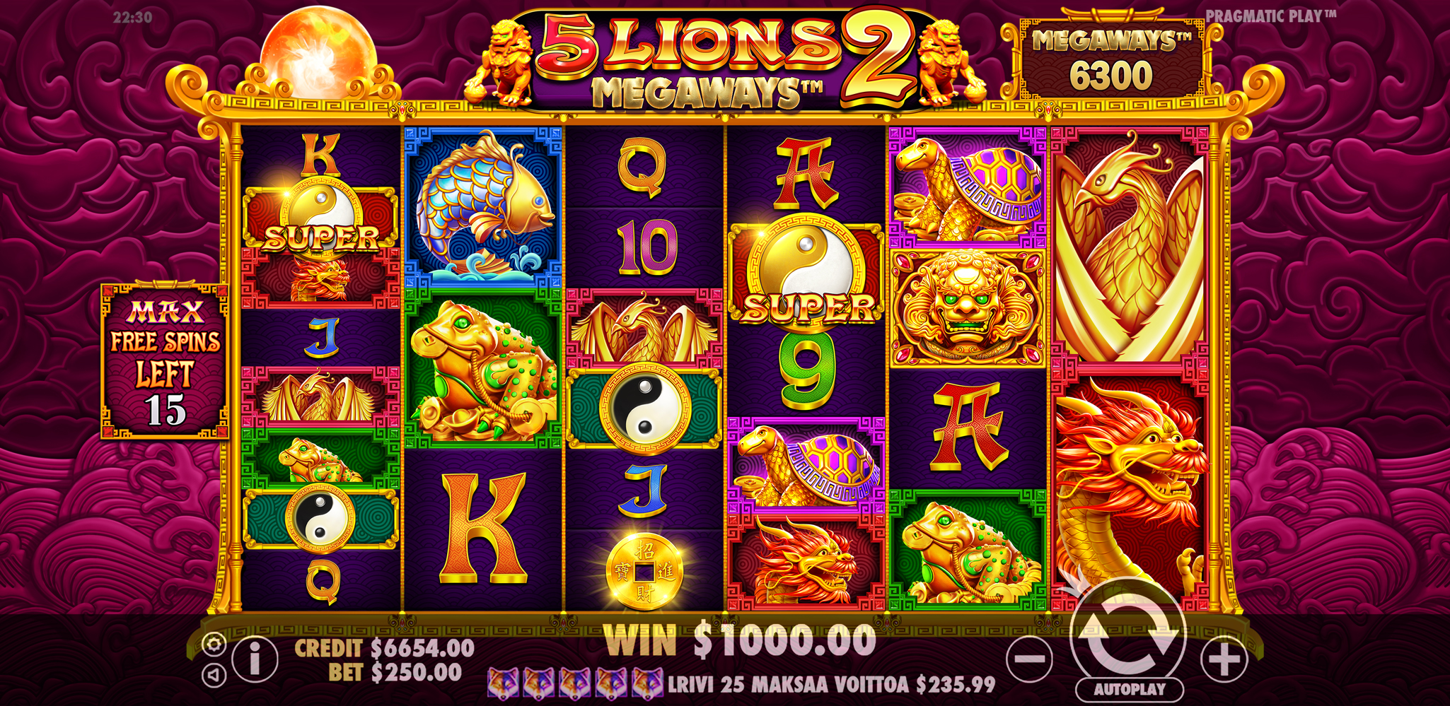 5 Lions Megaways 2 - Free spins 13