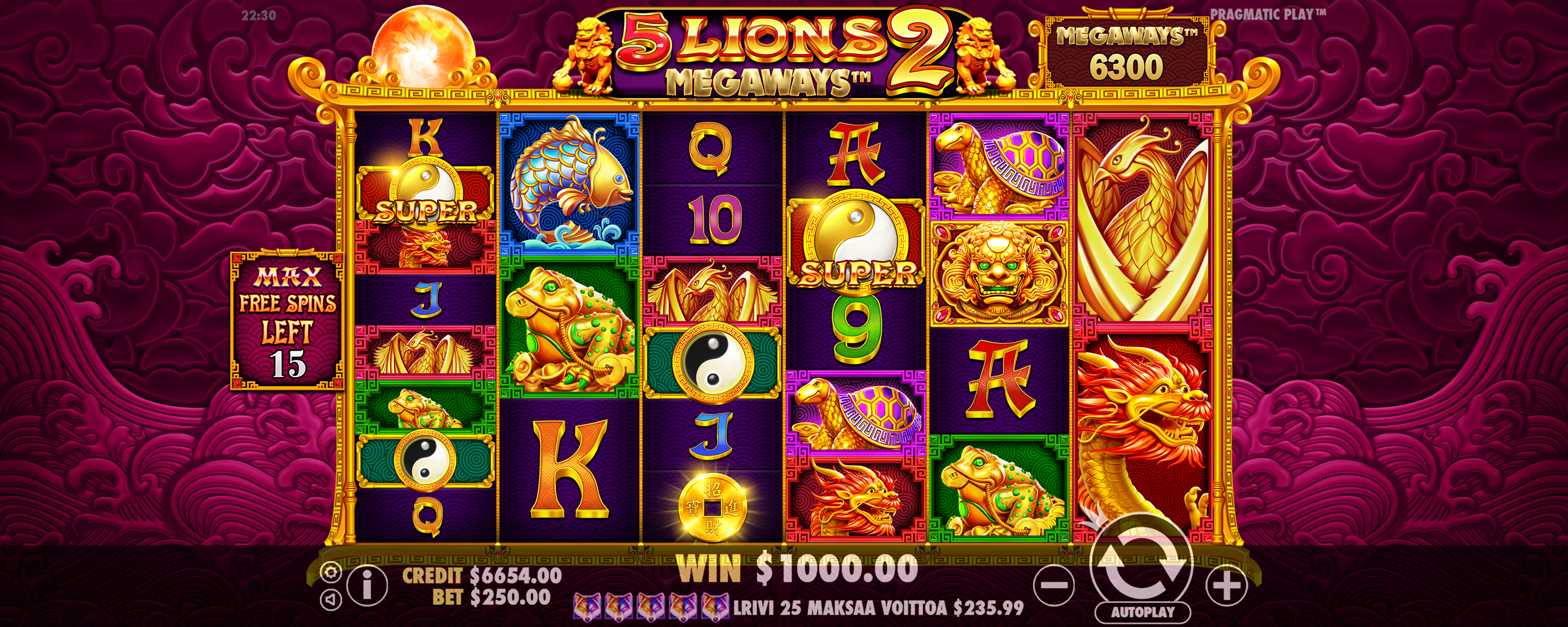 5 Lions Megaways 2 - Free spins 14