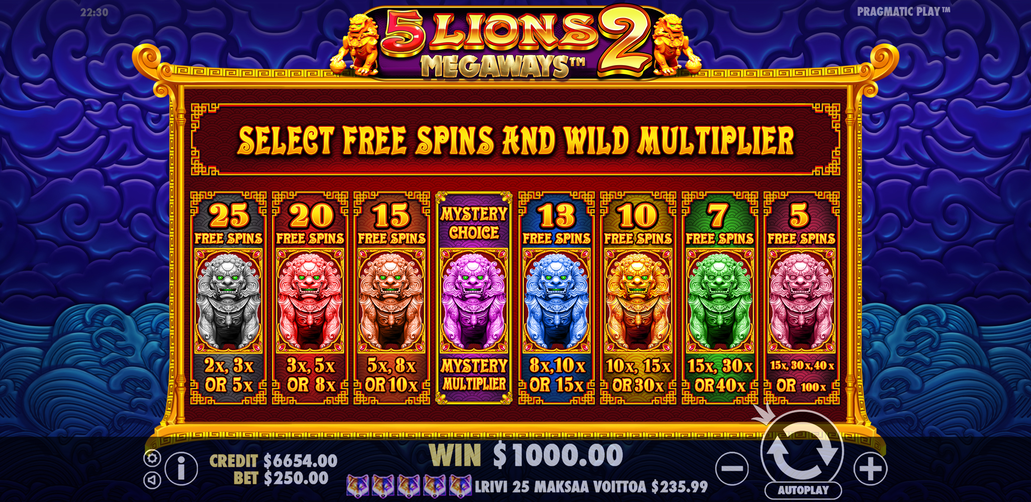 5 Lions Megaways 2 - Buy bonus 14