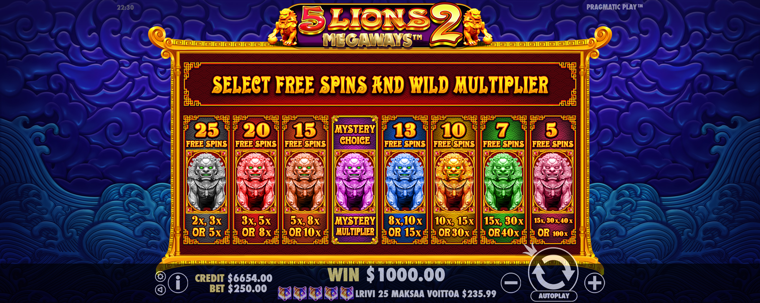 5 Lions Megaways 2 - Buy bonus 15