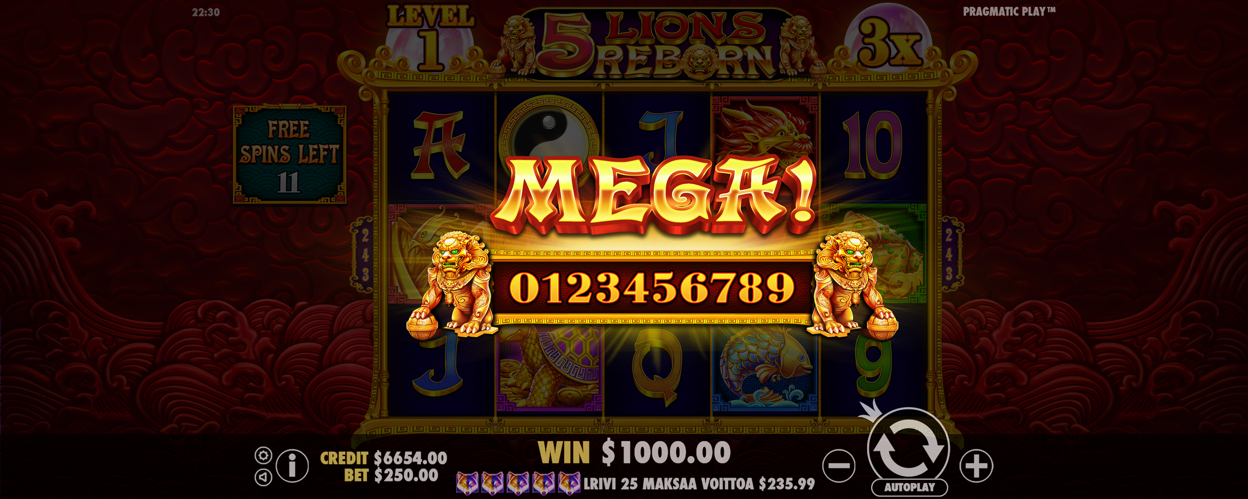 5 Lions Reborn - Big win 3