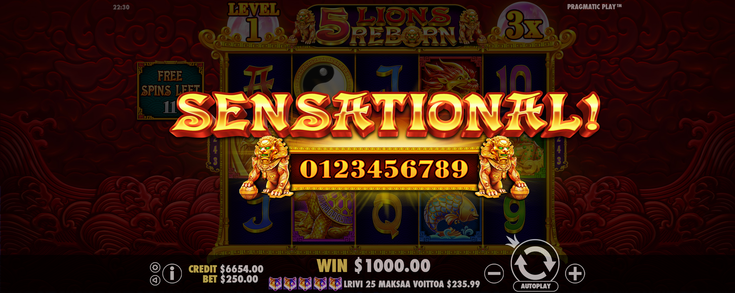 5 Lions Reborn - Big win 7