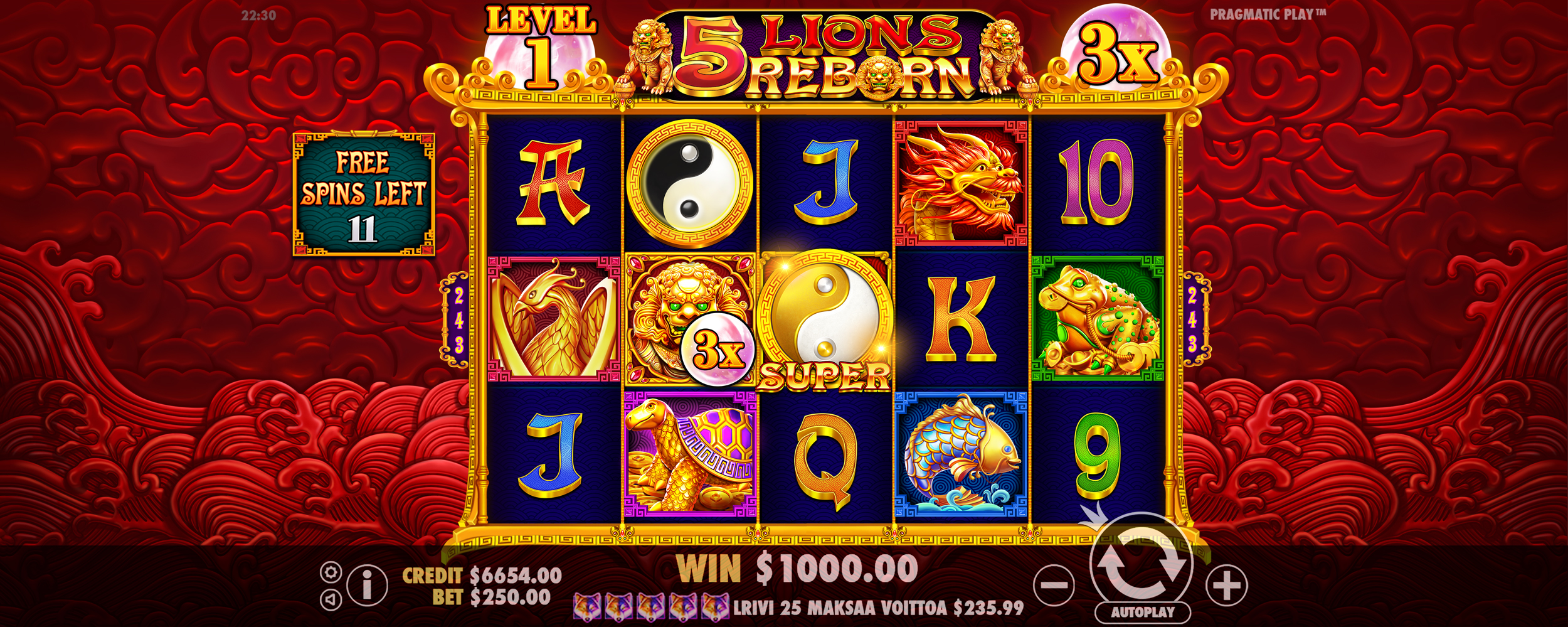 5 Lions Reborn - Free spins 4