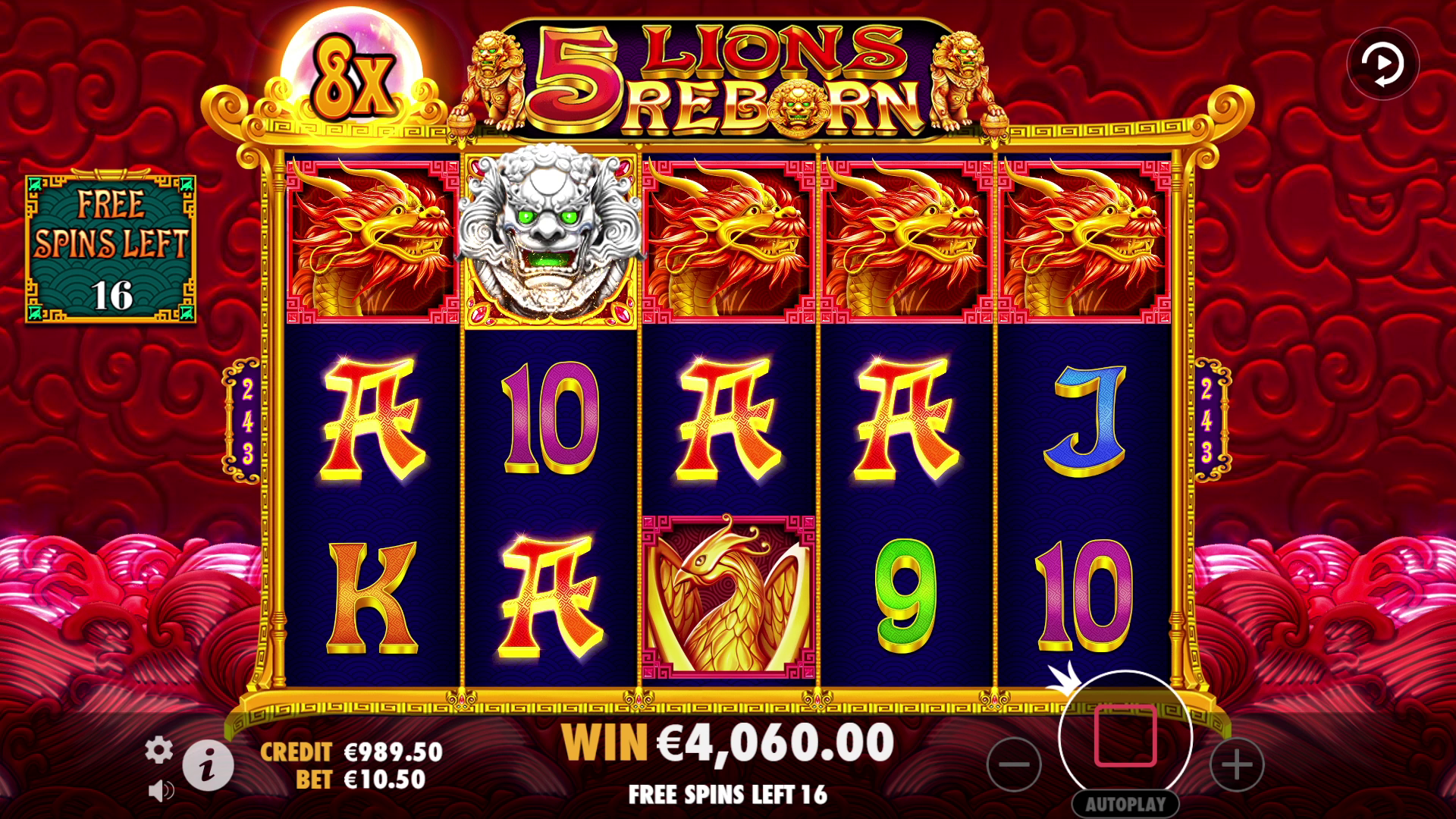 5 Lions Reborn - Free spins 5