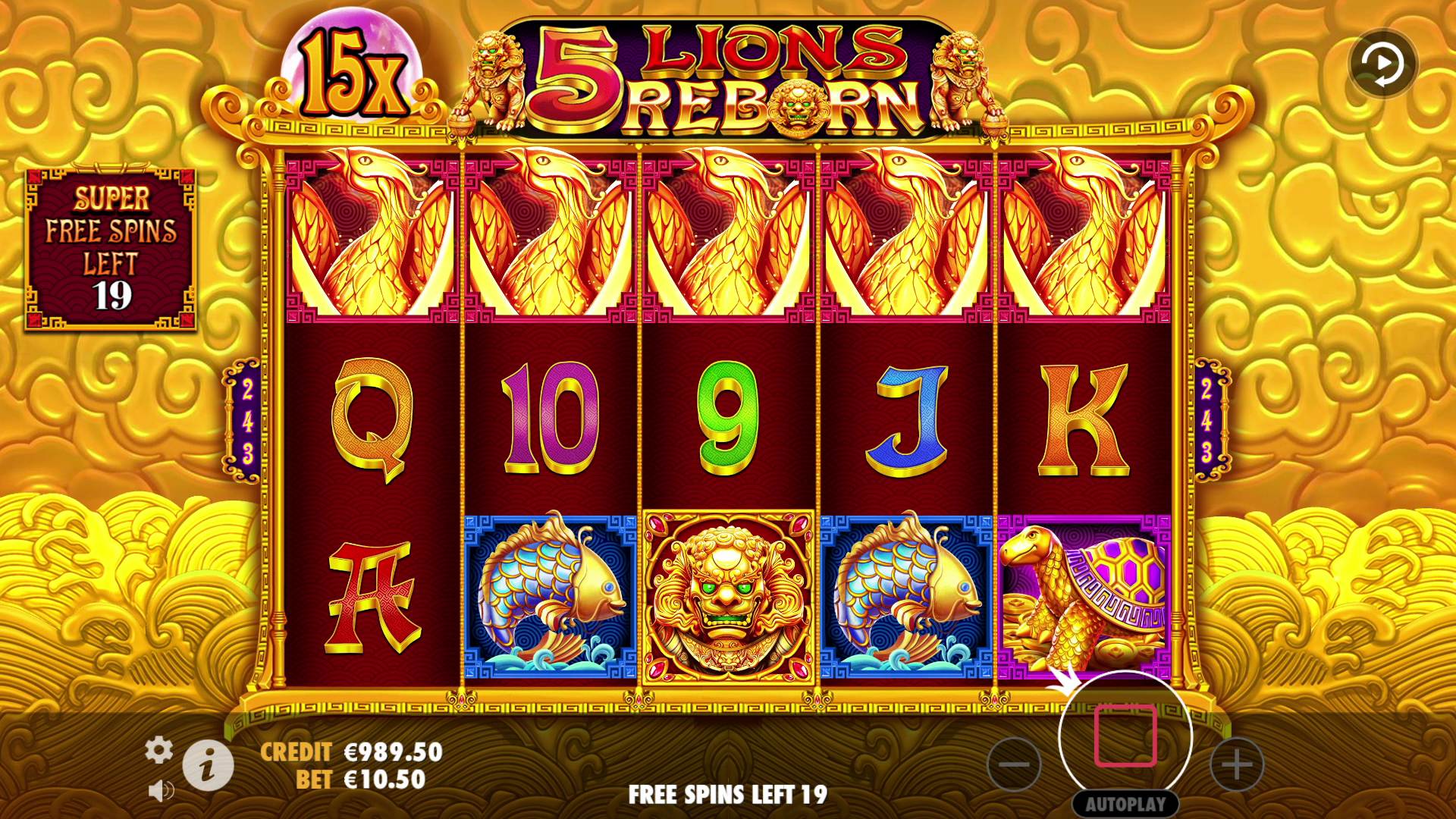 5 Lions Reborn - Free spins 6