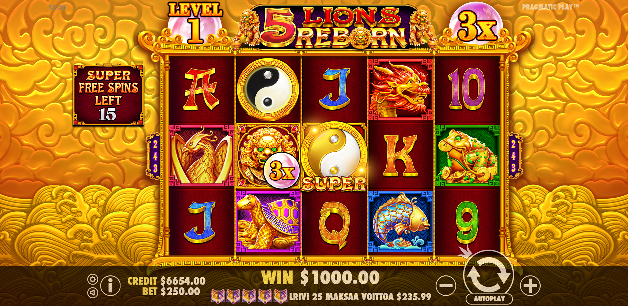 5 Lions Reborn - Free spins 9