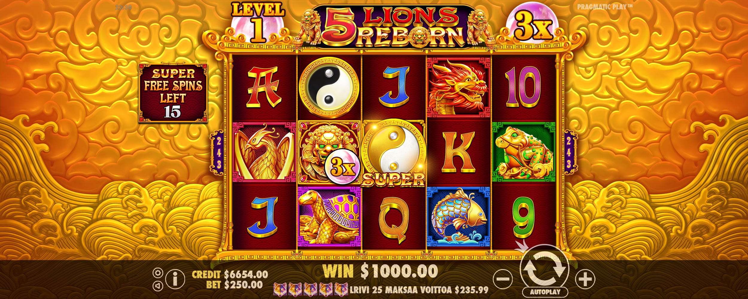 5 Lions Reborn - Free spins 10