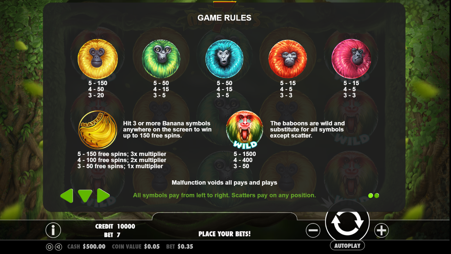 7 Monkeys - Game rules 1