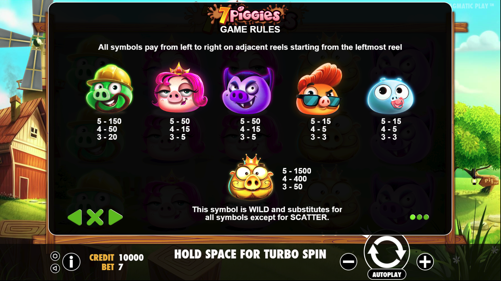 7 Piggies - Game rules 6