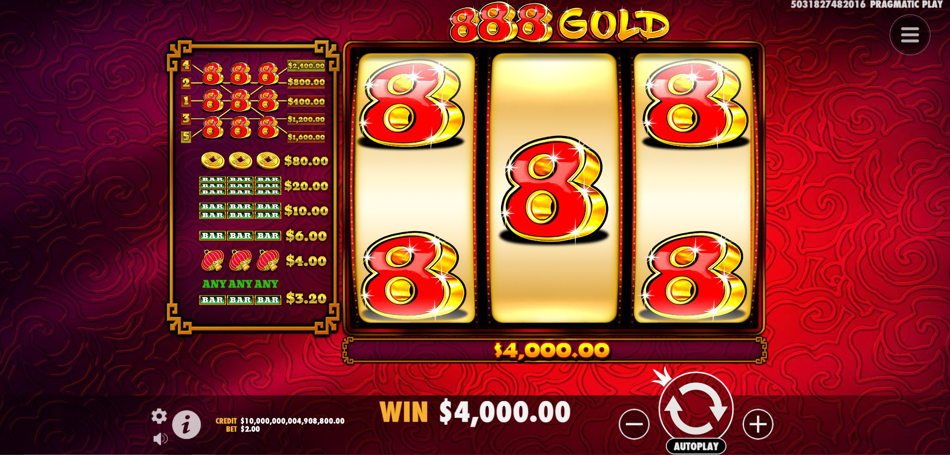 888 Gold - Big win 1