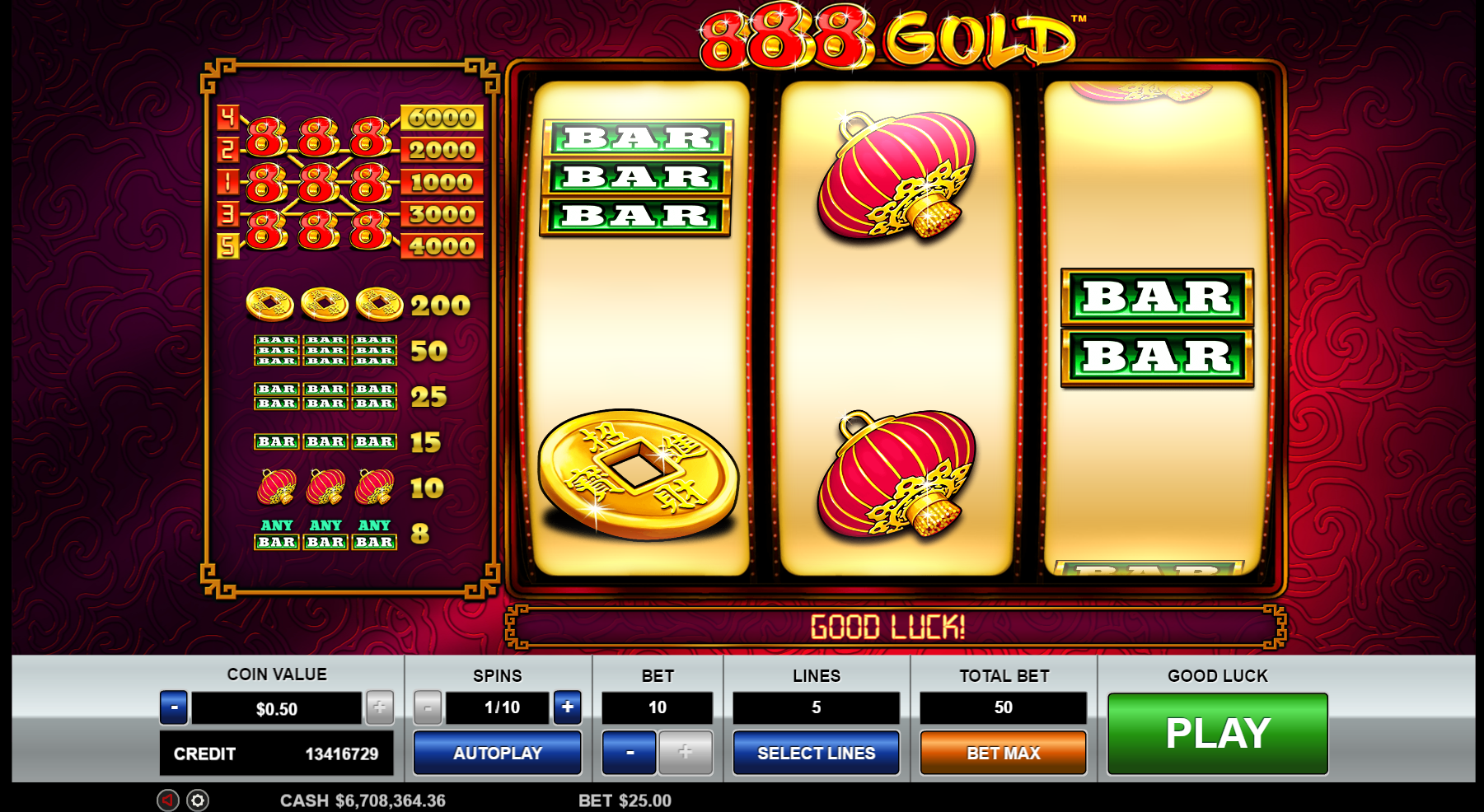 888 Gold - Base game 12