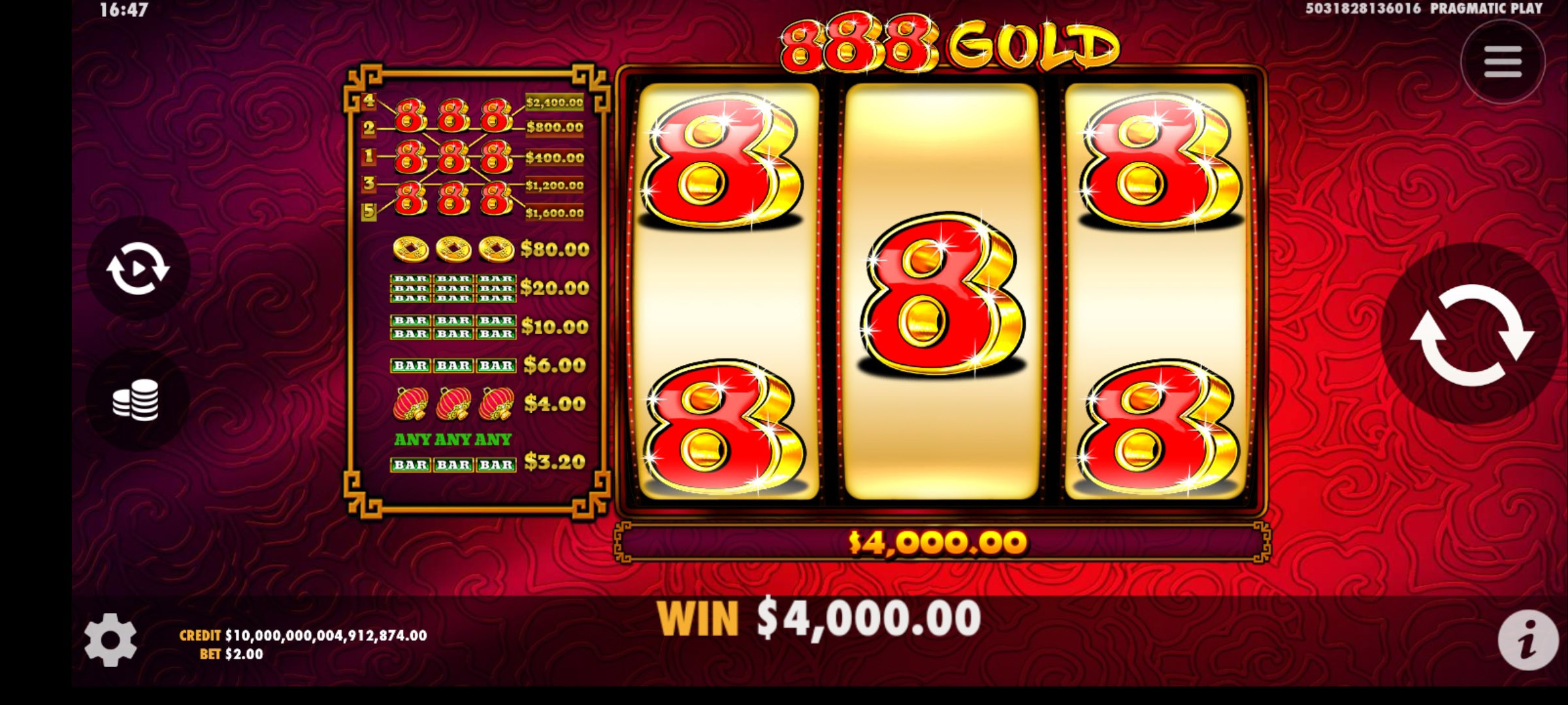 888 Gold - Big win 3