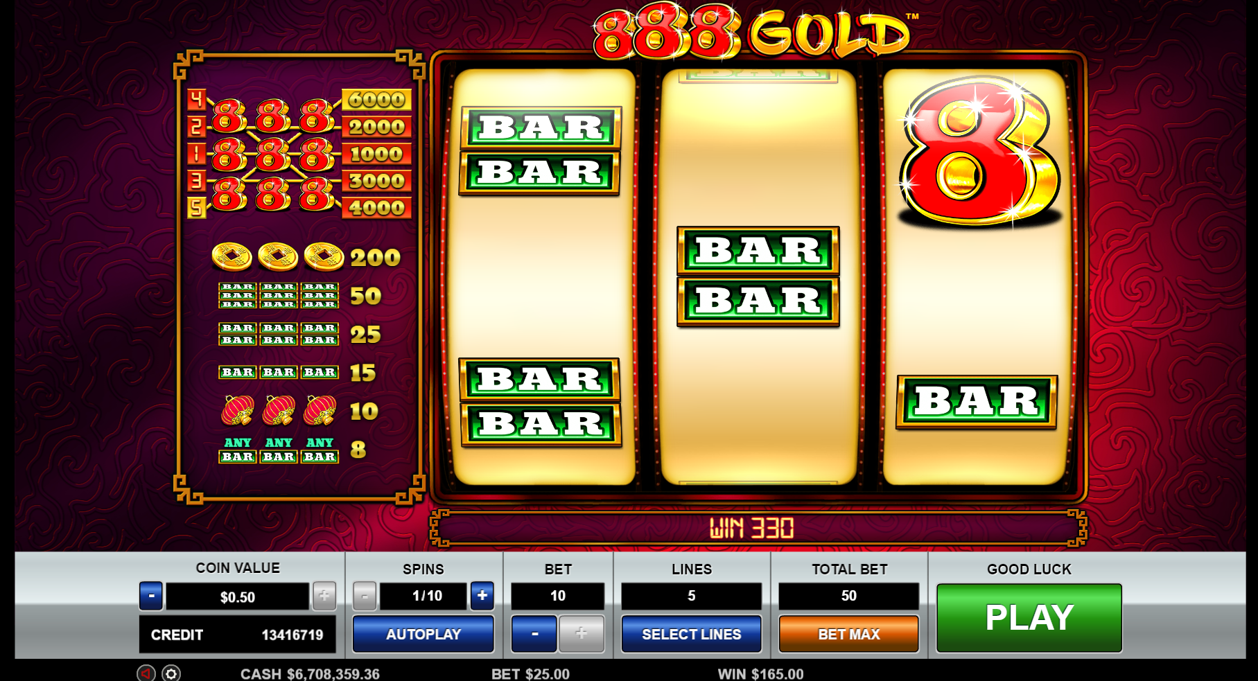 888 Gold - Base game 18