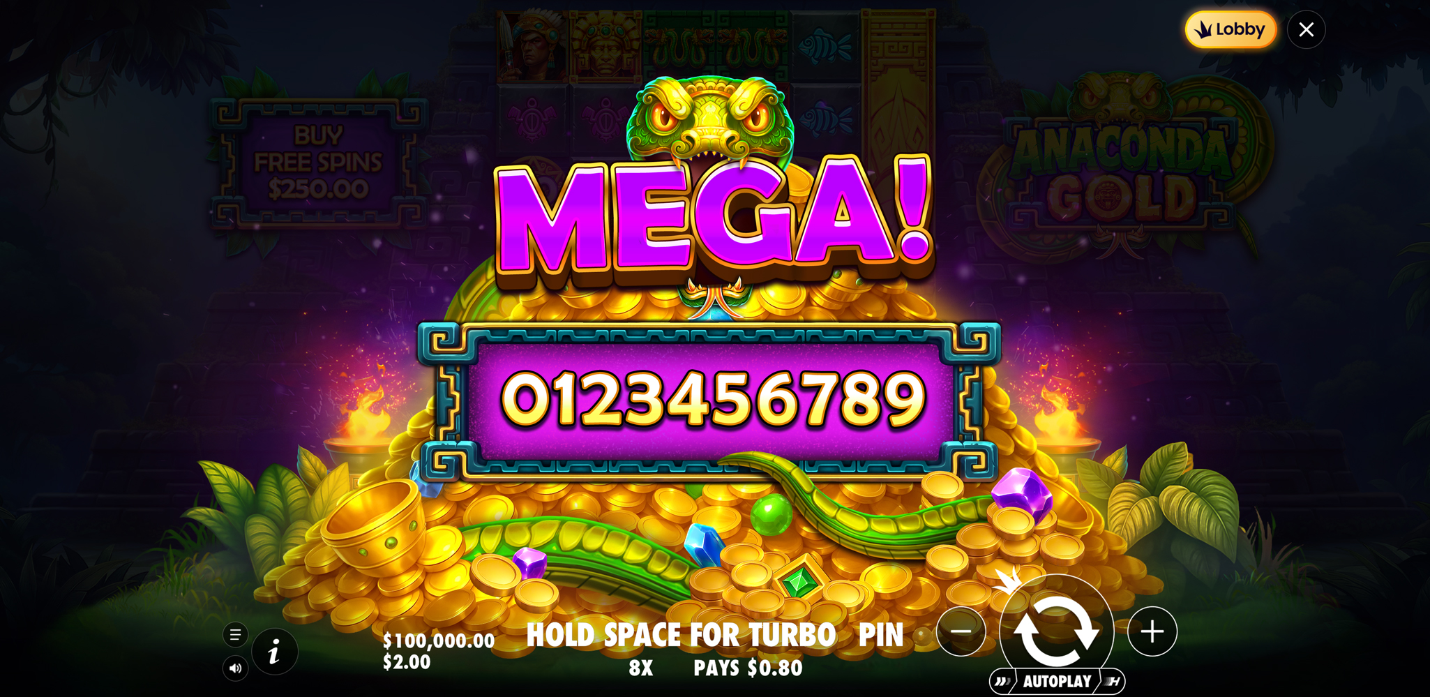 Anaconda Gold - Big win 2