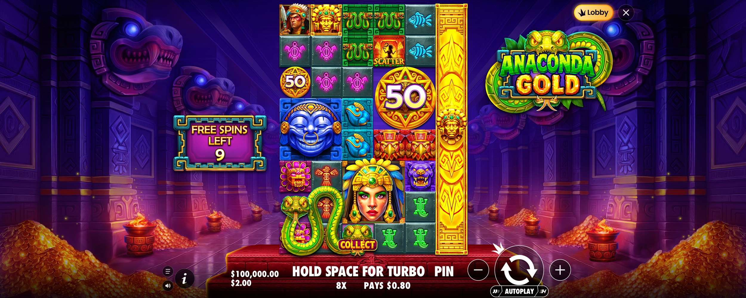 Anaconda Gold - Free spins 5