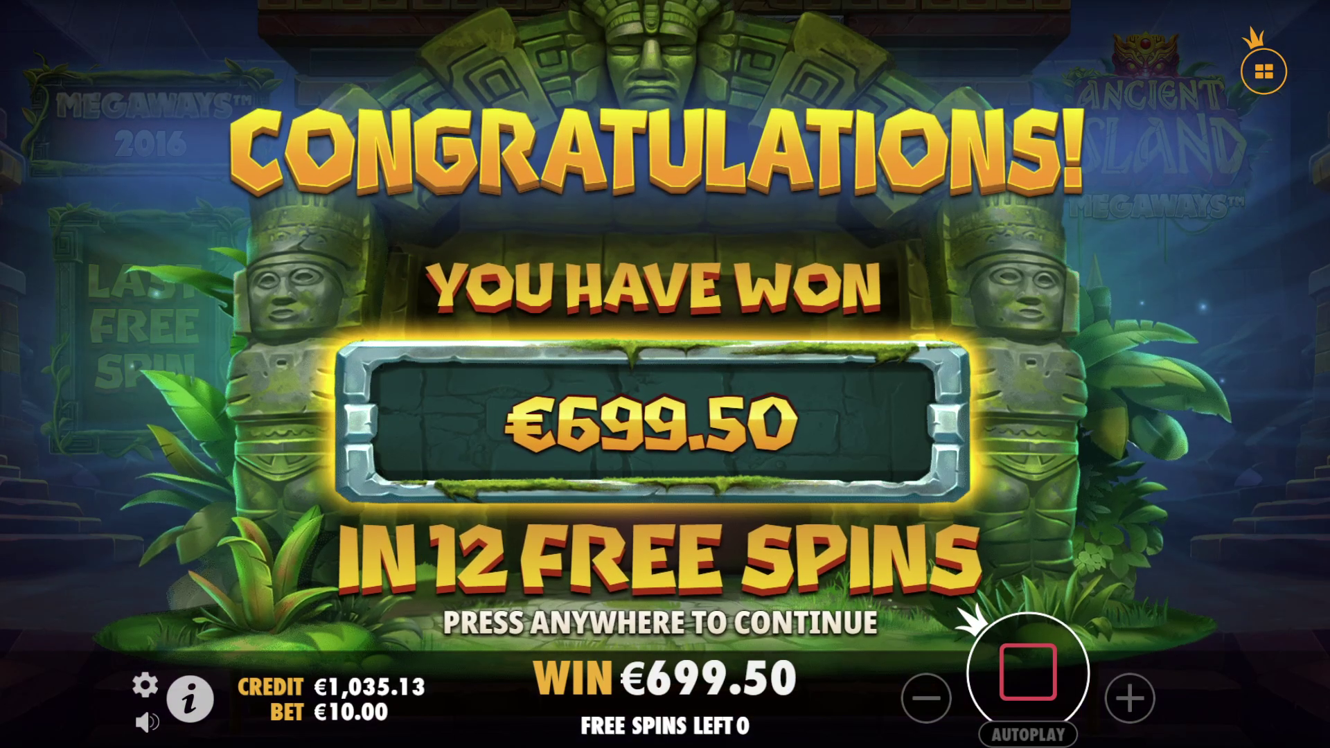 Ancient Island Megaways - Free spins 1
