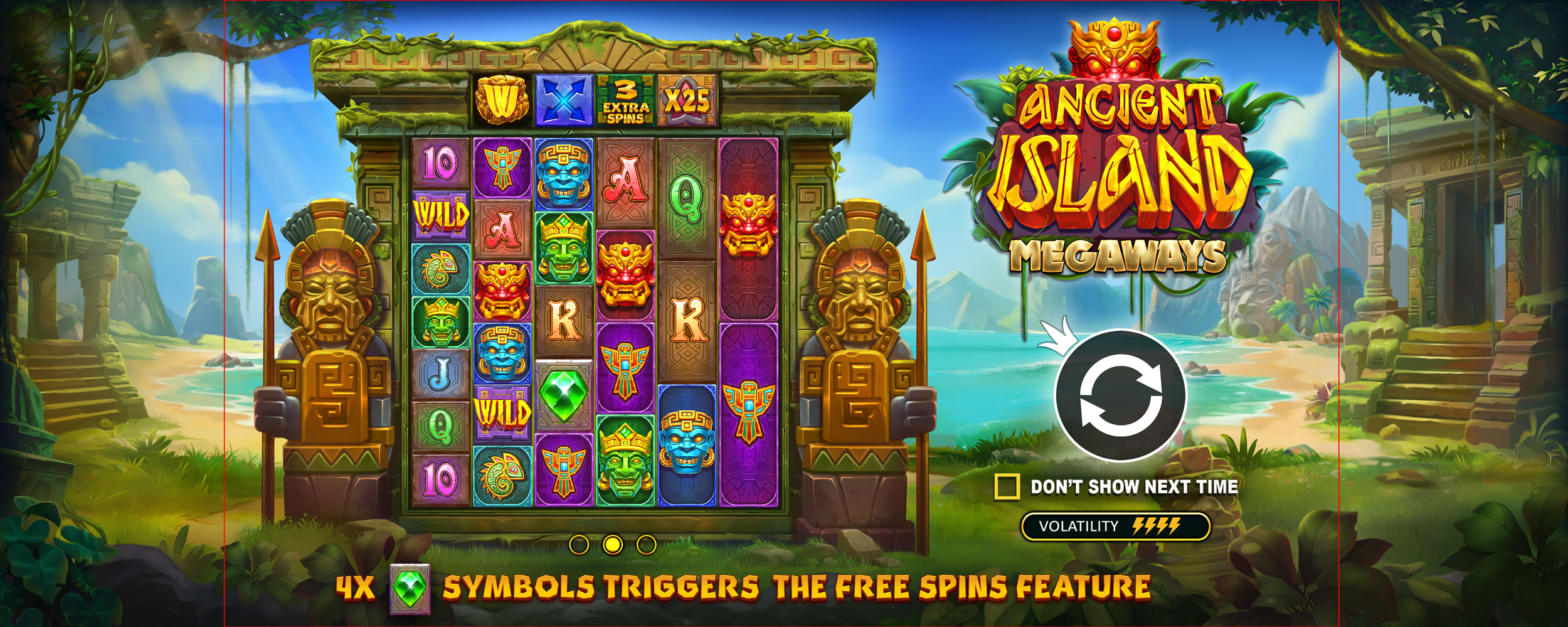 Ancient Island Megaways - Start screen