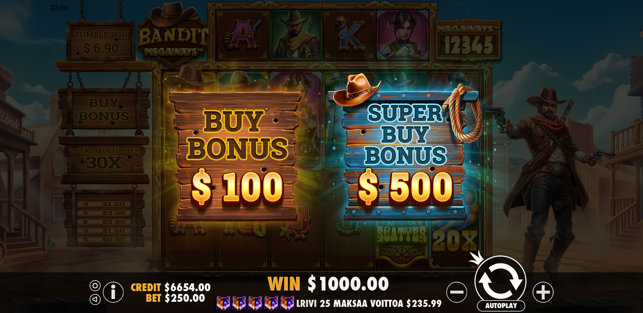 Bandit Megaways - Free spins 1