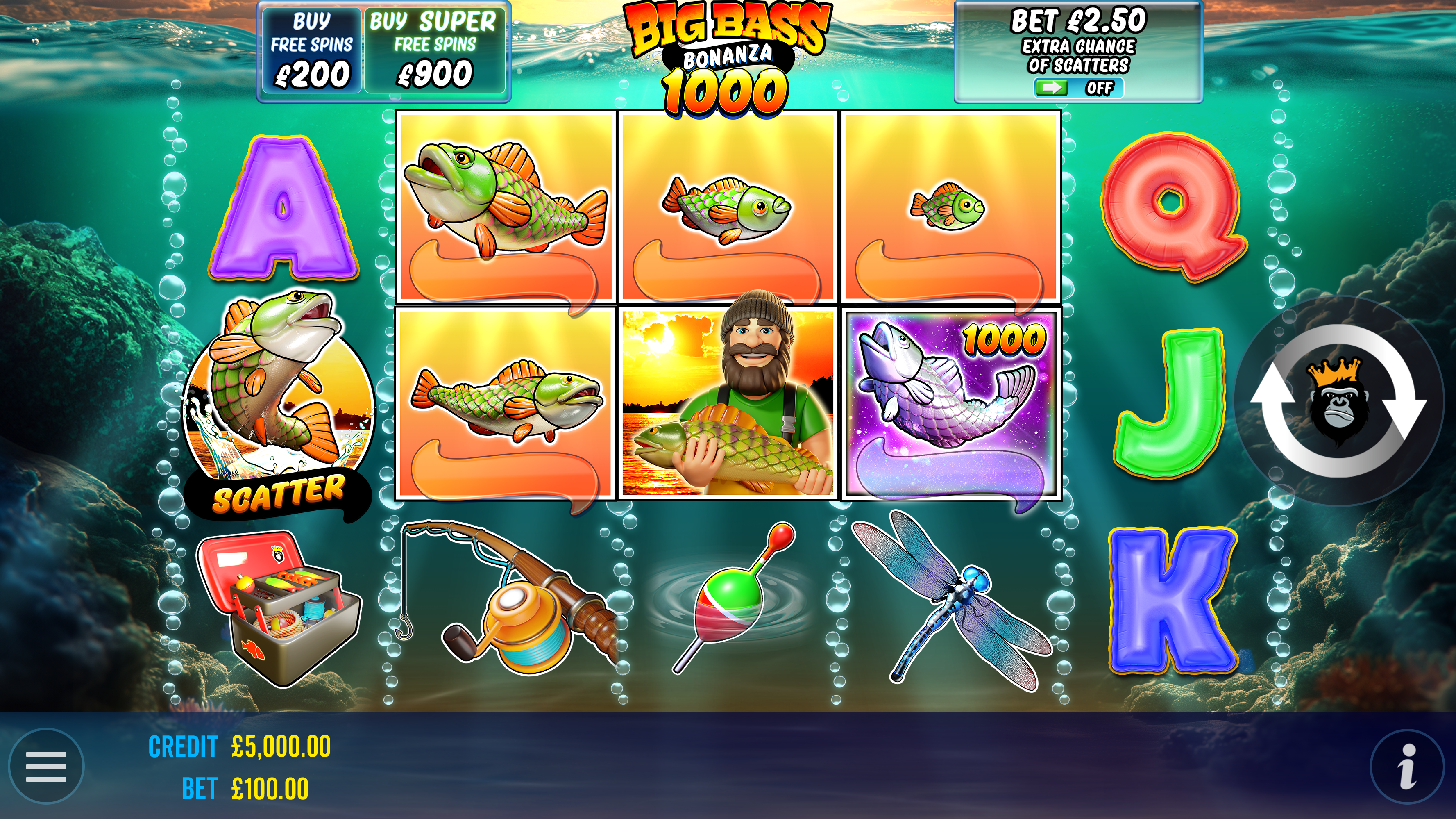 Big Bass Bonanza 1000 - Base game