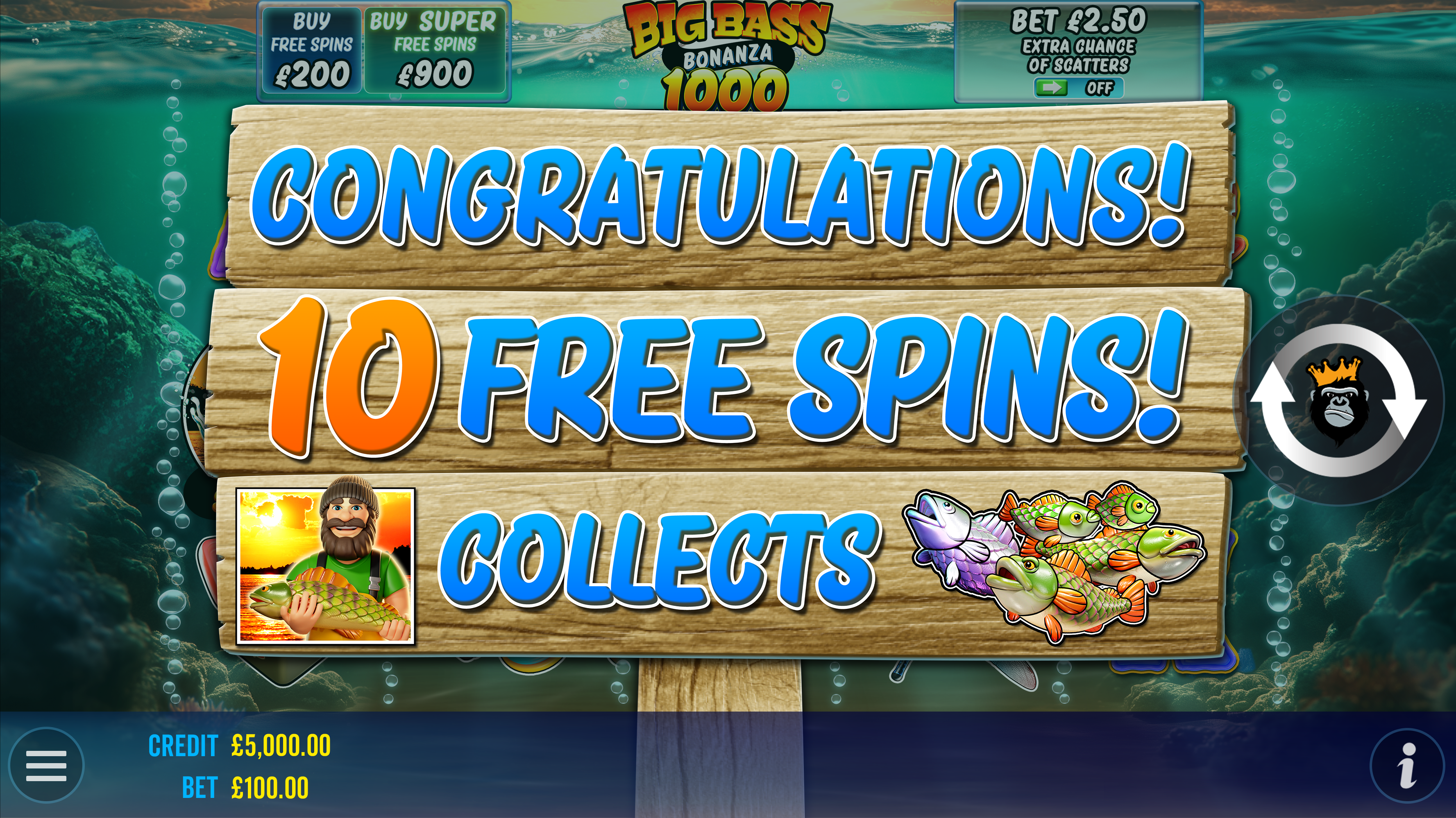 Big Bass Bonanza 1000 - Free spins