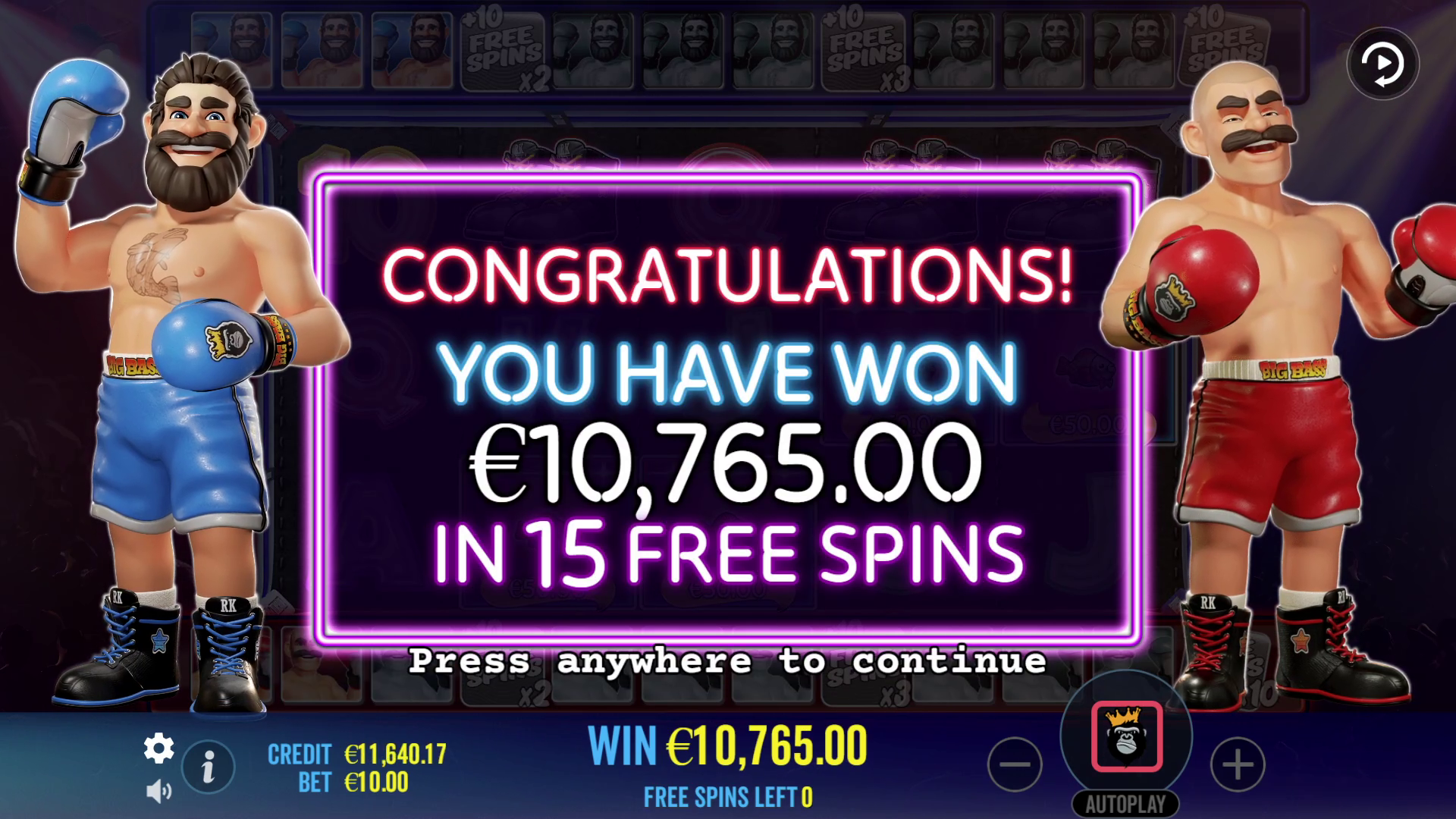 Big Bass Boxing Bonus Round - Free spins 2