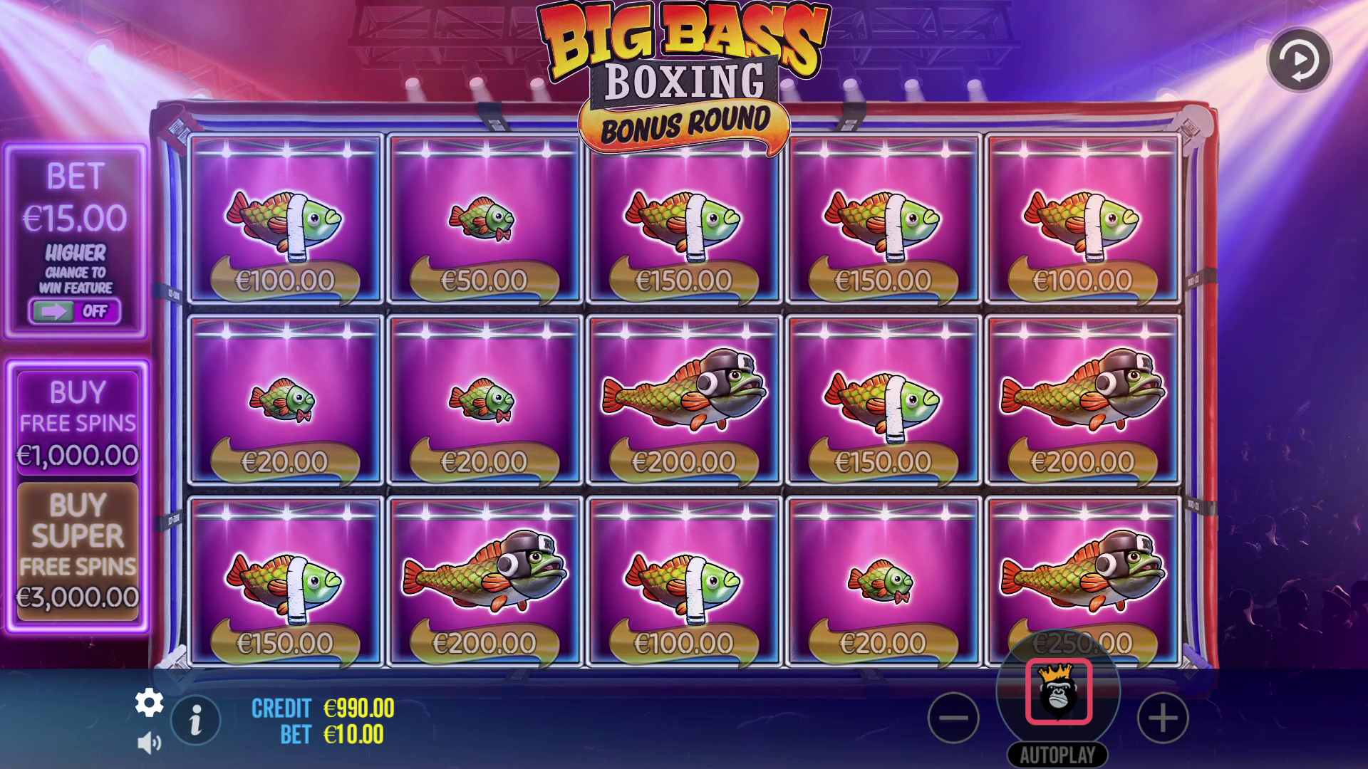 Big Bass Boxing Bonus Round - Buy bonus 1