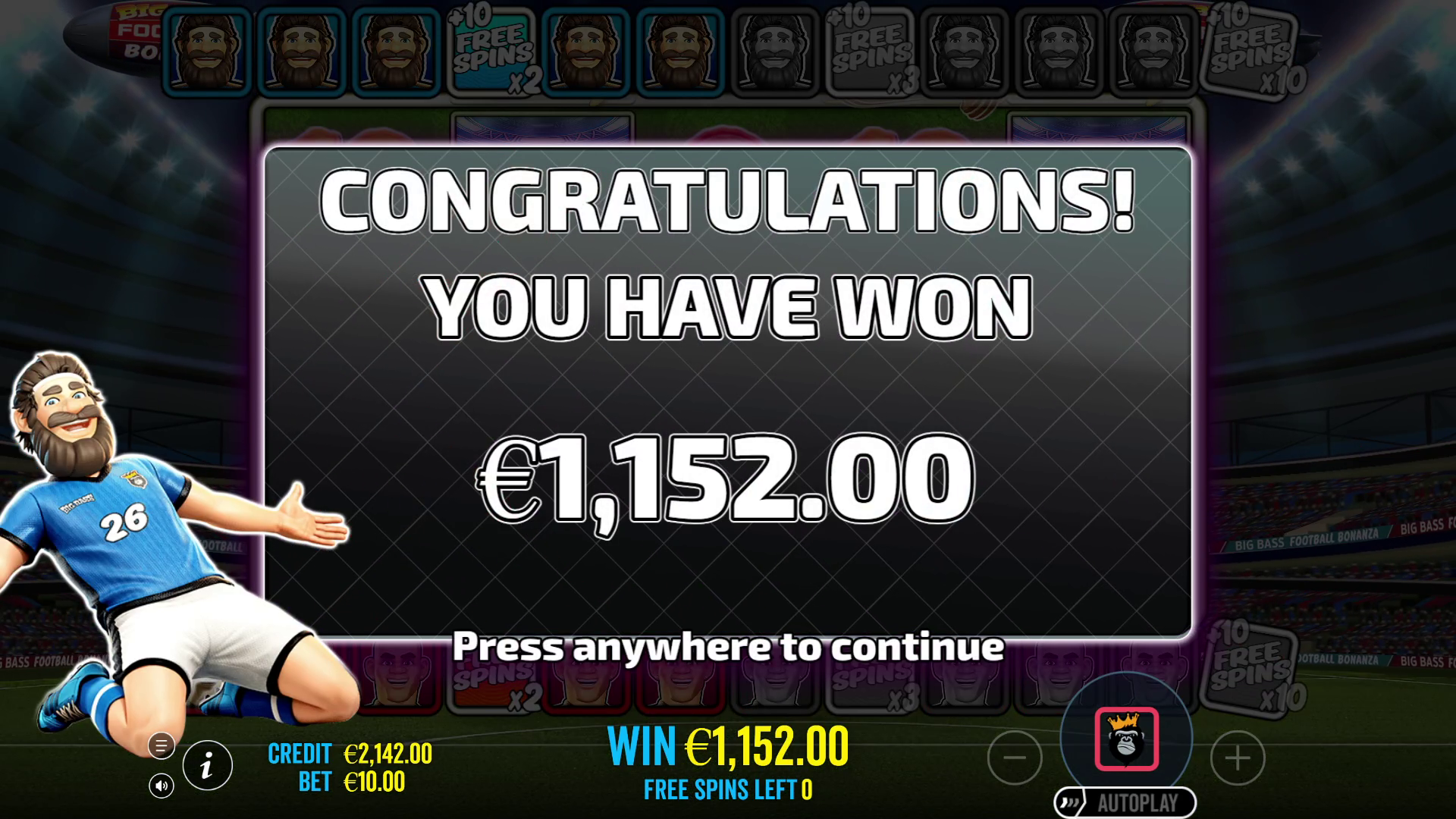 Big Bass Football Bonanza - Free spins 1