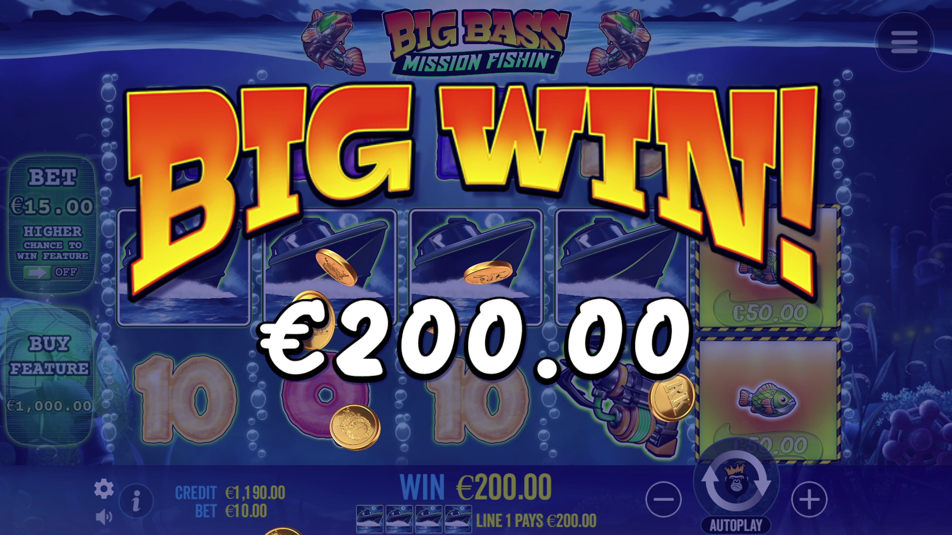 Big Bass Mission Fishin' - Big win 1