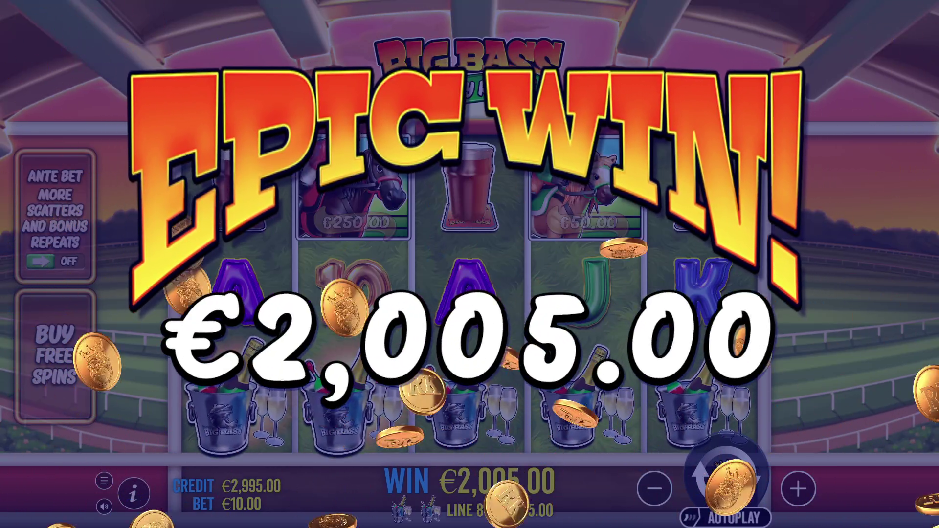 Big Bass Raceday Repeat - Big win 1