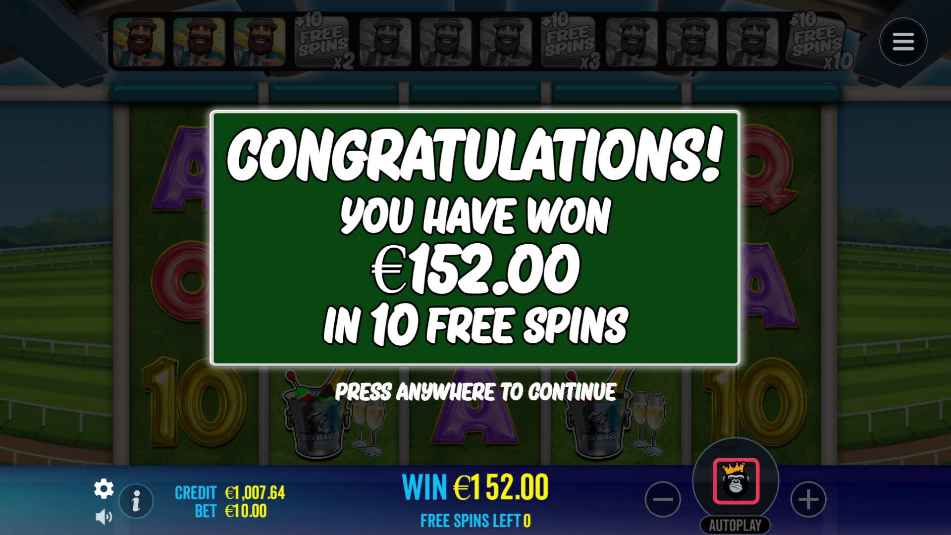 Big Bass Return to the Races - Free spins 2
