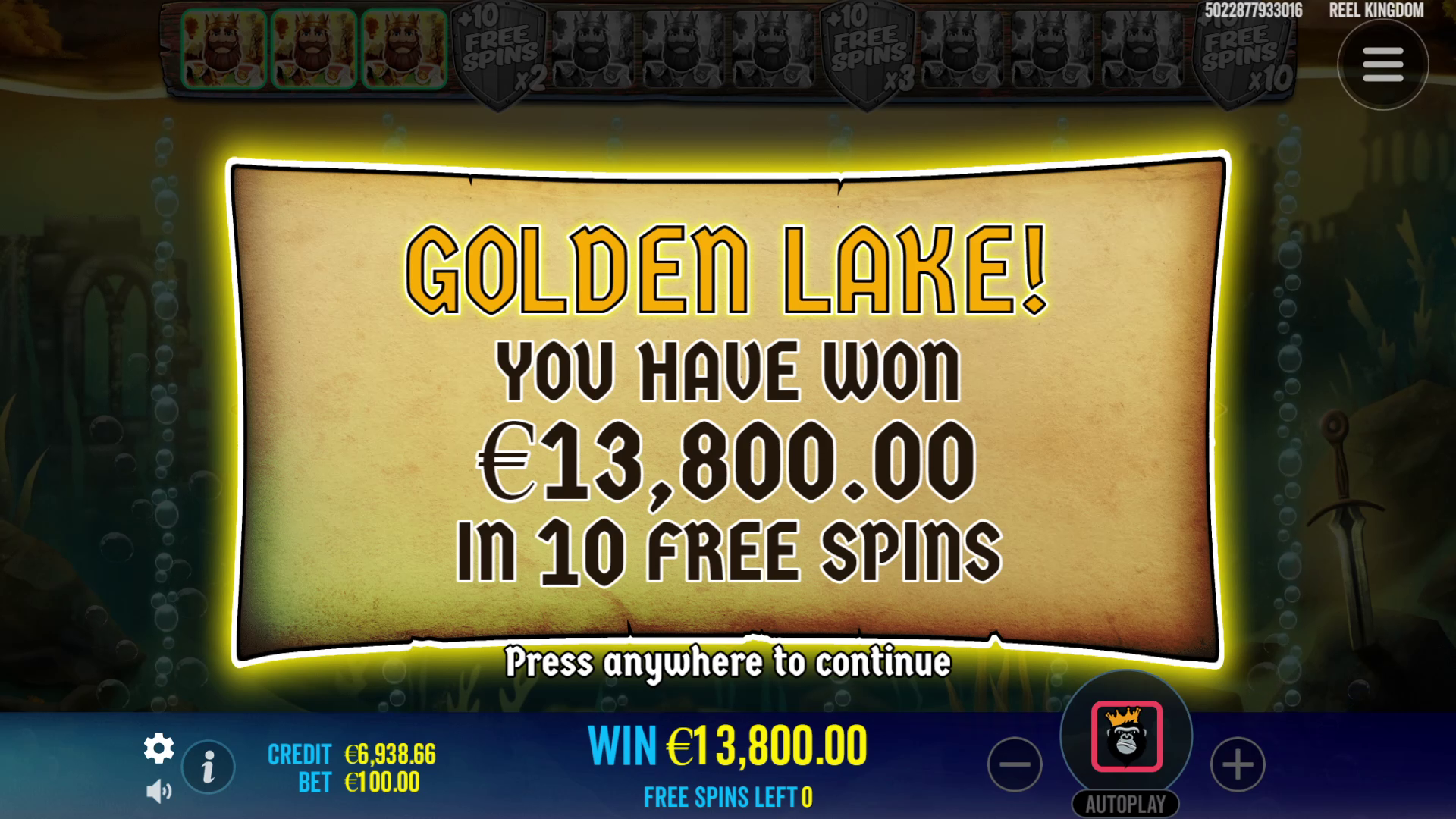 Big Bass Secrets of the Golden Lake - Free spins 1