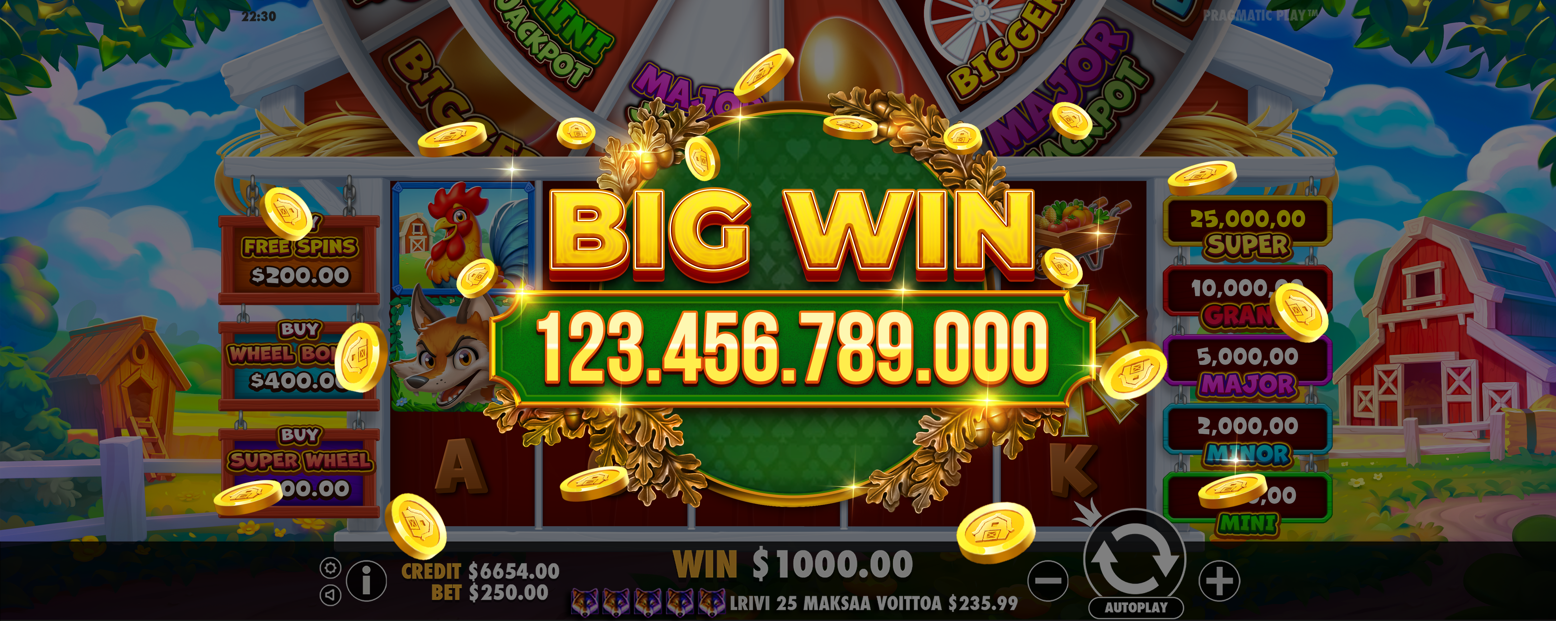 Bigger Barn House Bonanza - Big win 1